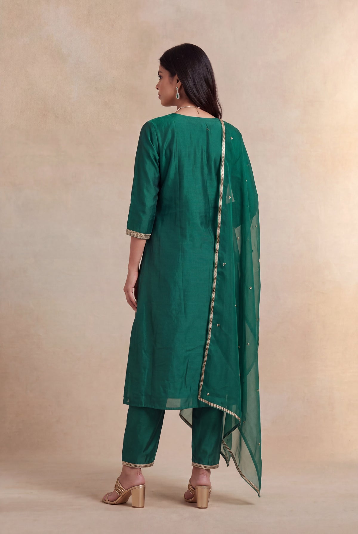 Emerald Green Silk Salwar Set