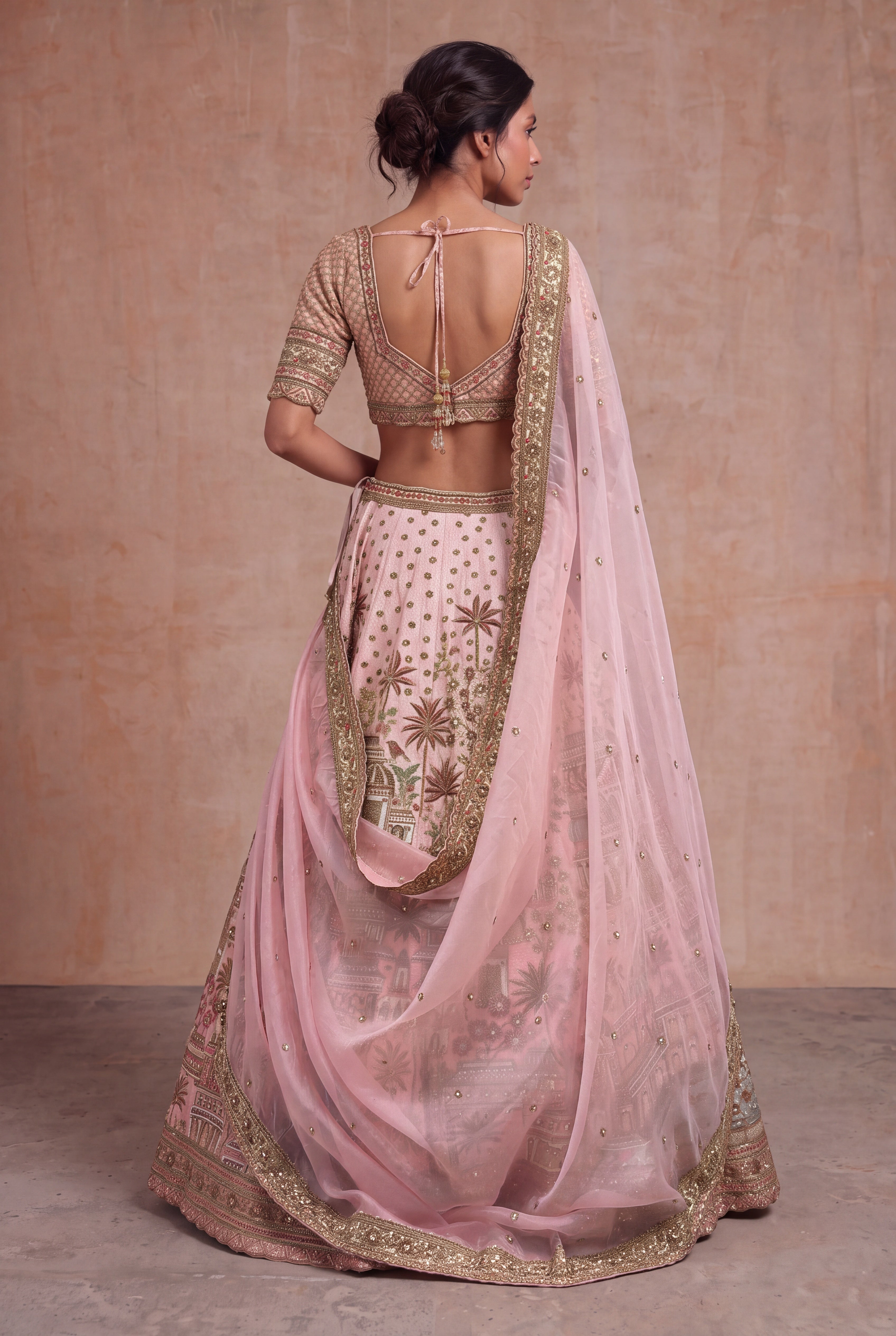 Blush Pink Raw Silk Lehenga