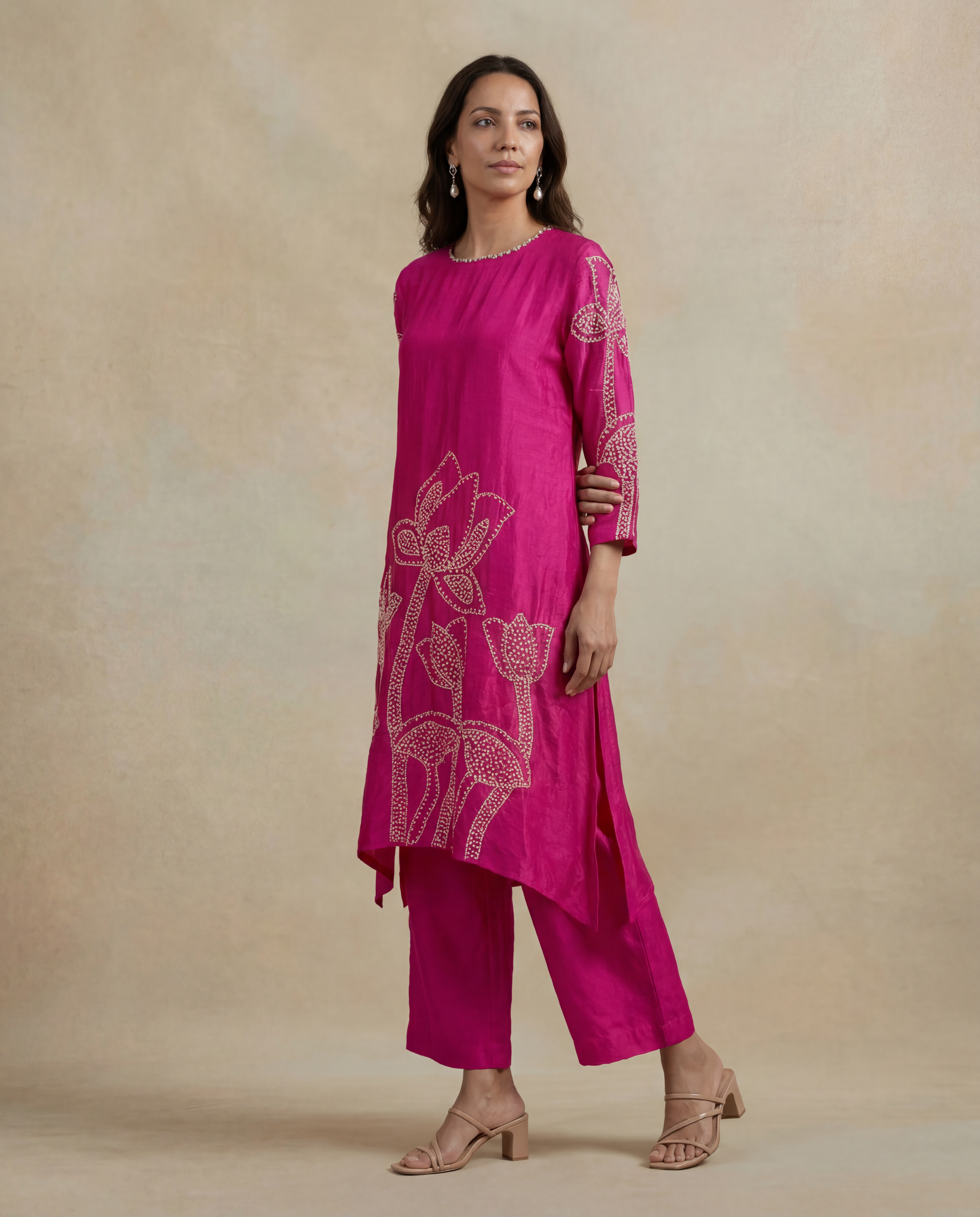 Pink Soft Silk Co-Ord Set