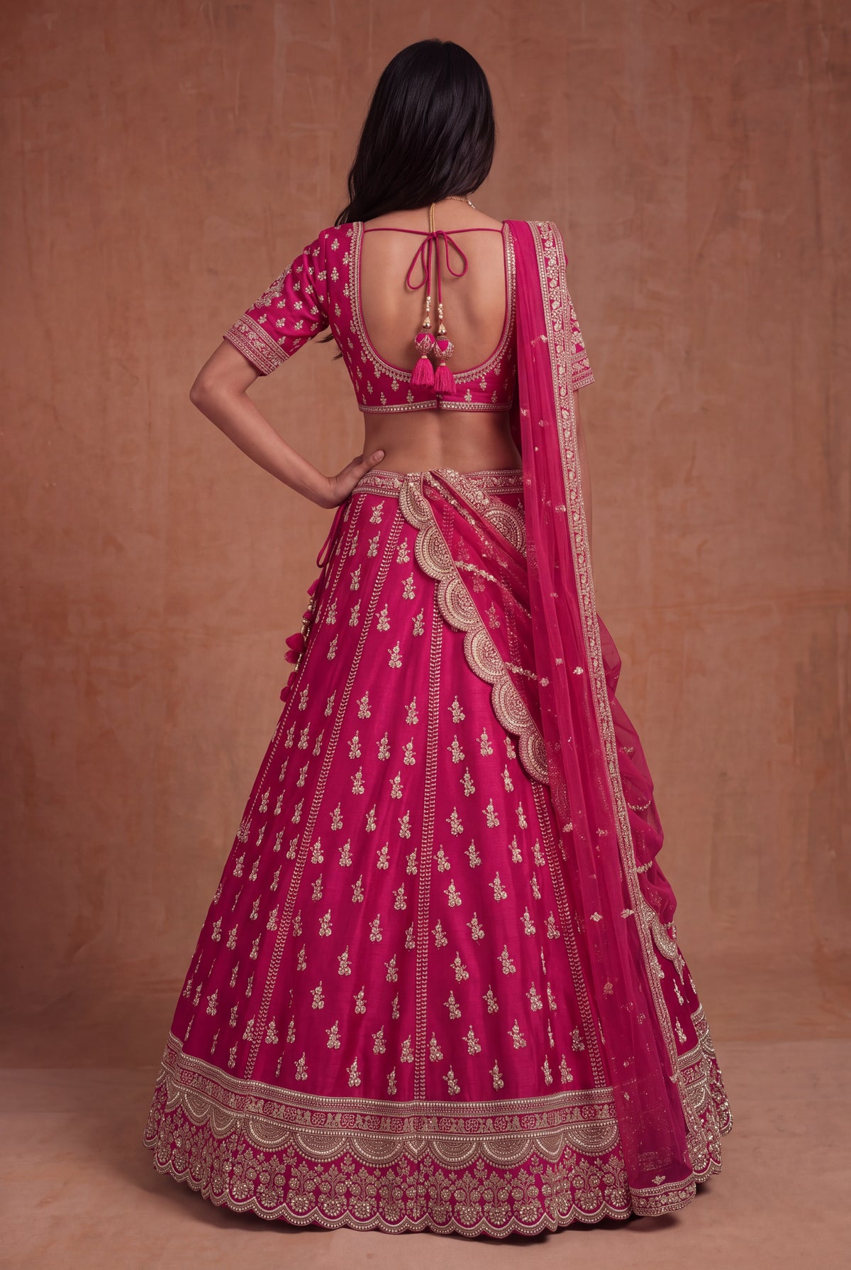 Rani Pink Raw Silk Lehenga