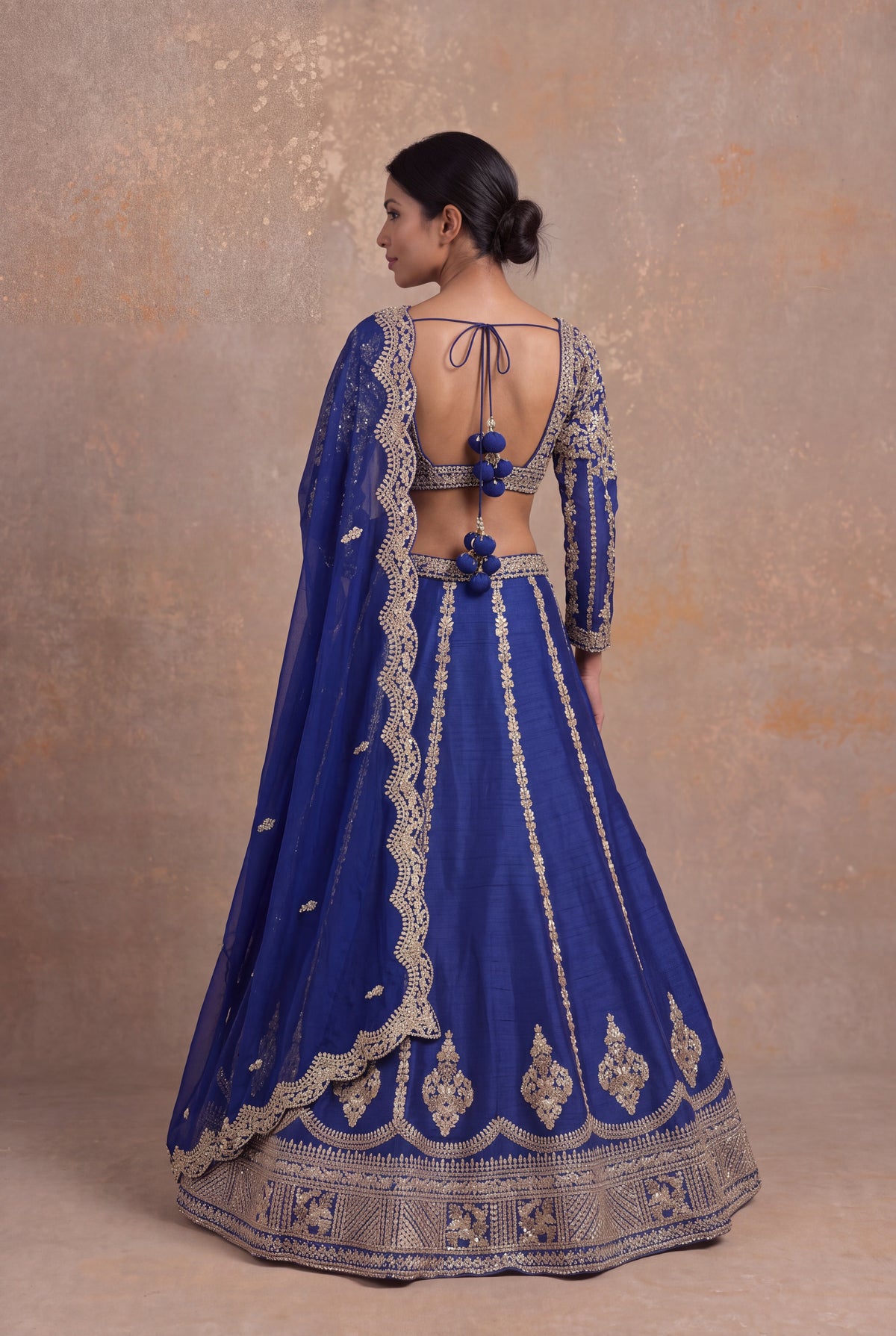 Royal Blue Raw Silk Lehenga