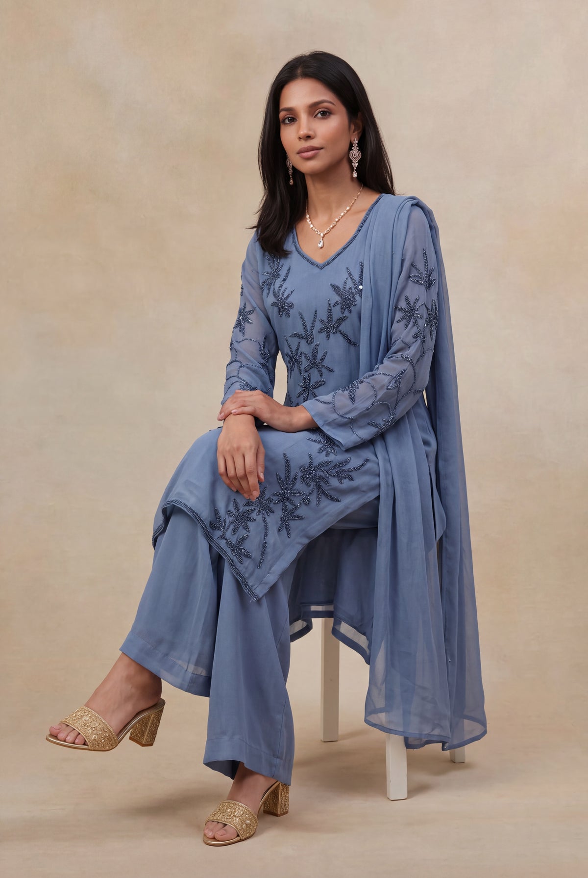 Powder Blue Salwar Set