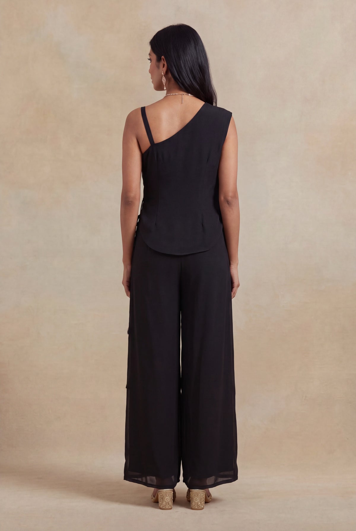 Black One-Shoulder Jumpsuit