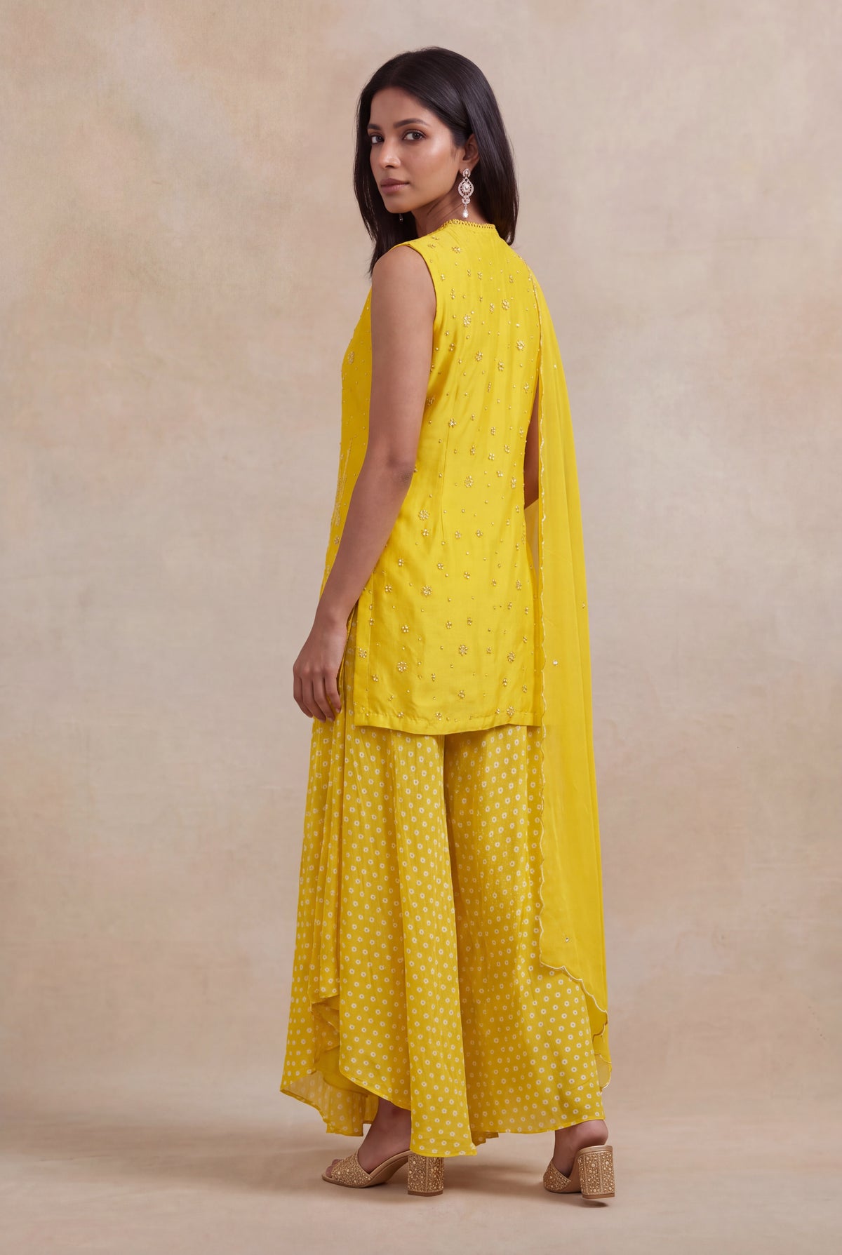Sunshine Yellow Silk Palazzo Set
