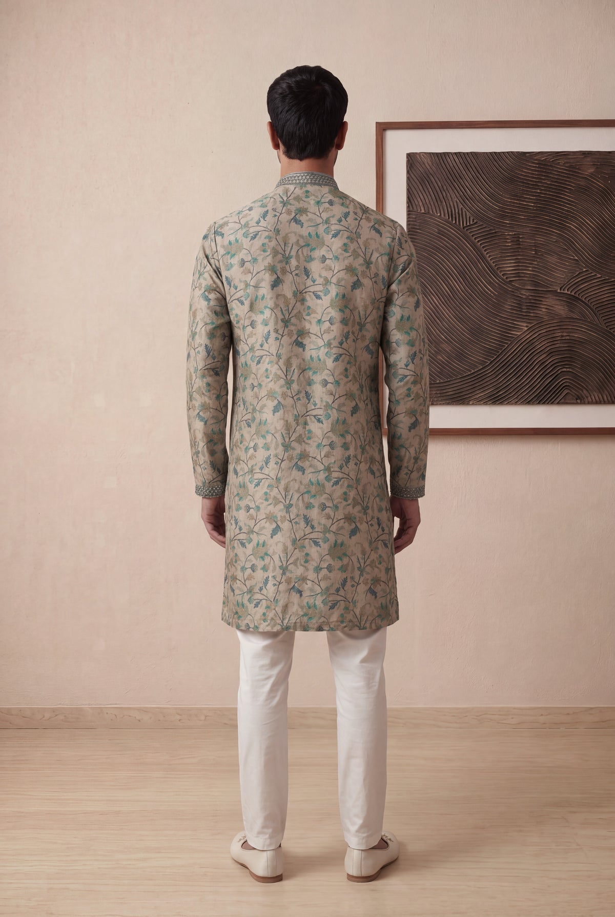 Multicolour Kalamkari Printed Silk Kurta Pant Set