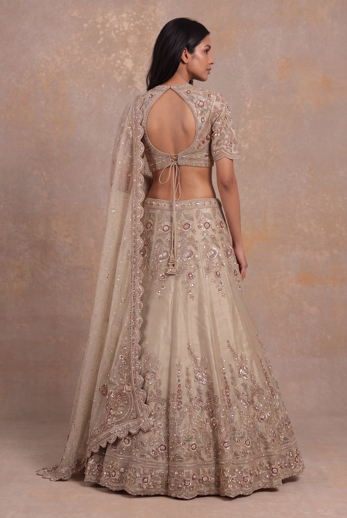 Champagne Shimmer Tissue Lehenga