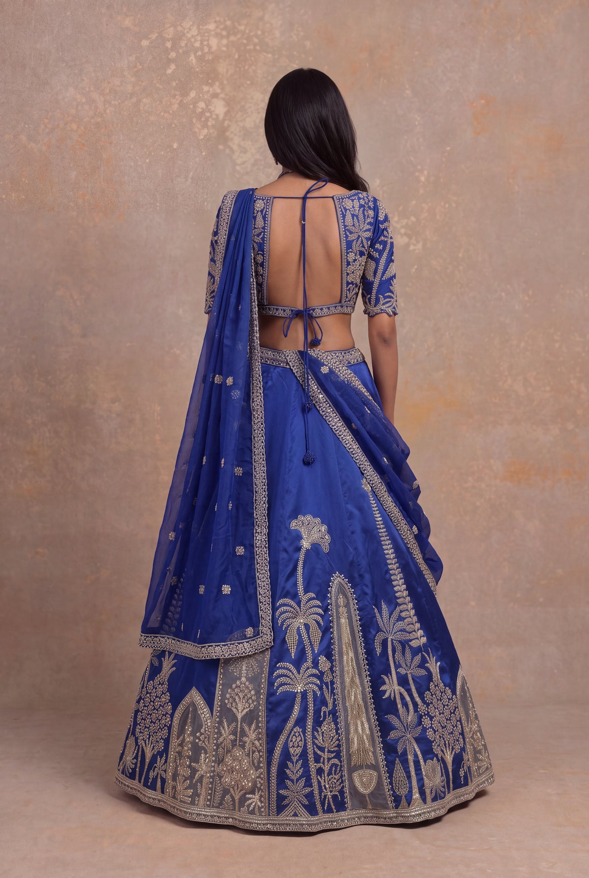 Ink Blue Kanchivaram Silk Lehenga