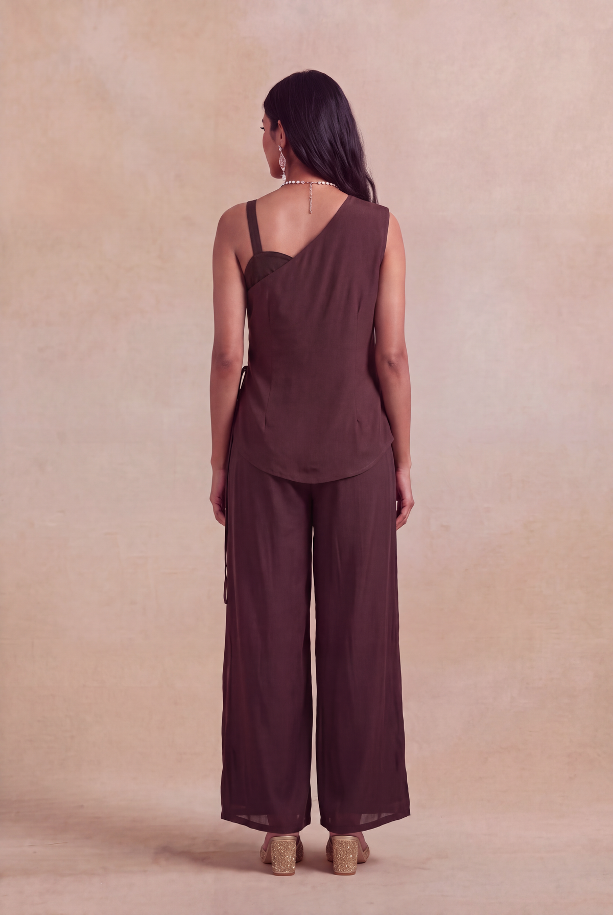 Chocolate Brown Crepe Jumpsuit