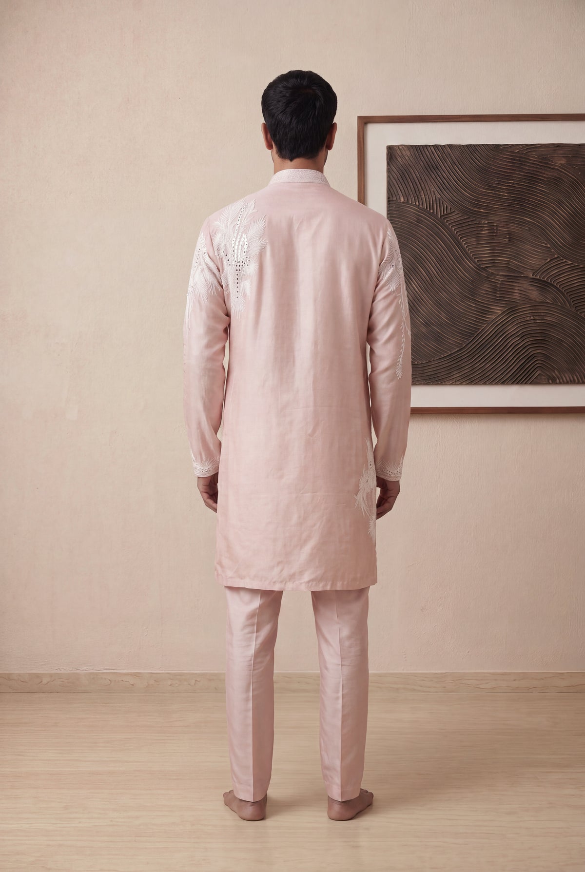 Peach Raw Silk Kurta Pant Set