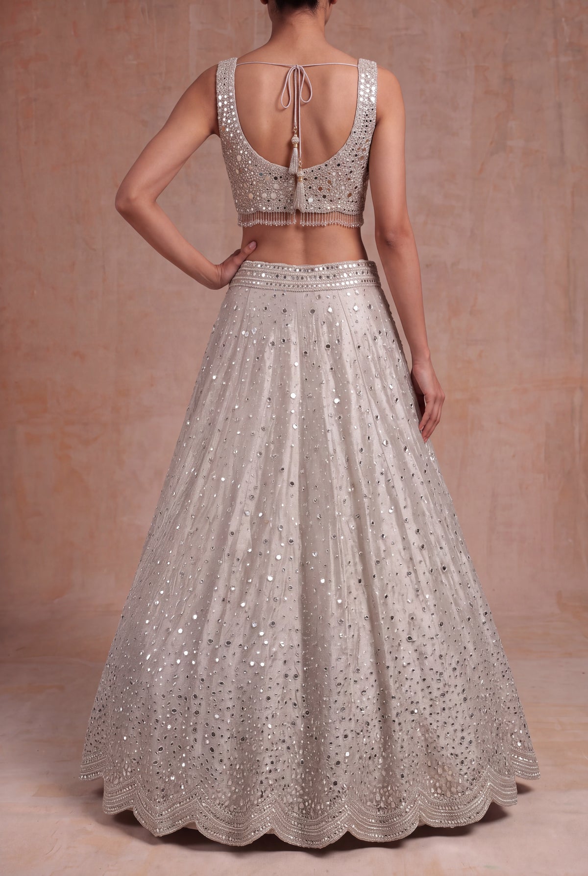 Rose Gold Tissue Lehenga