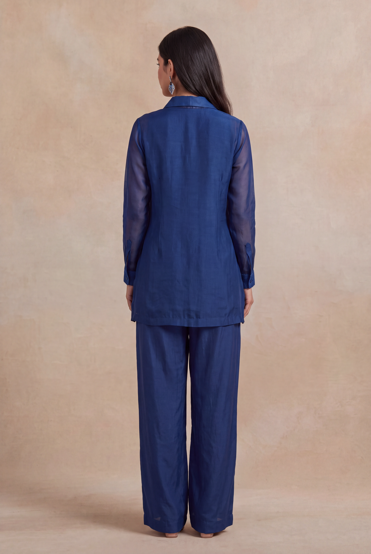 Royal Blue Organza Co-ord Set