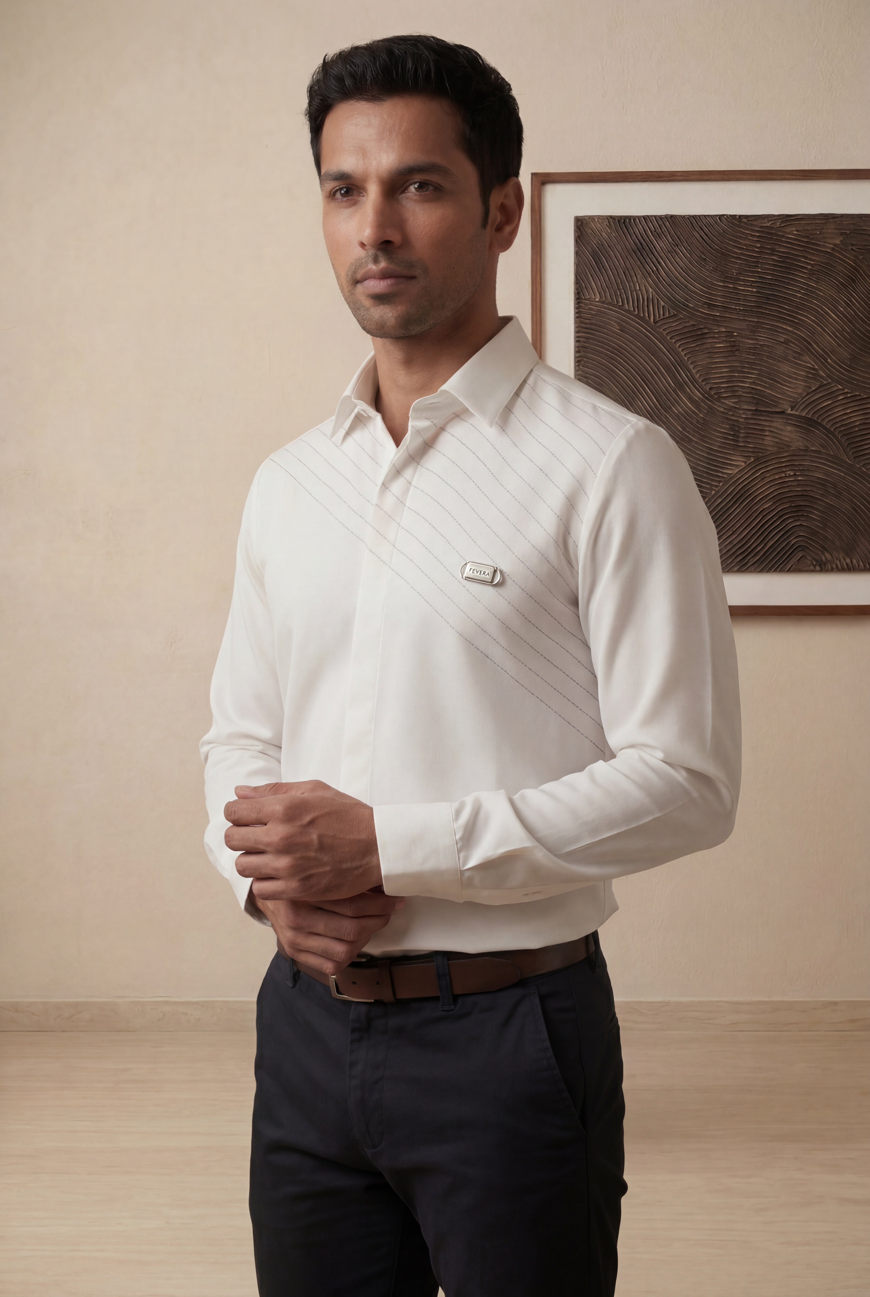 White Bomario Full Sleeve Shirt