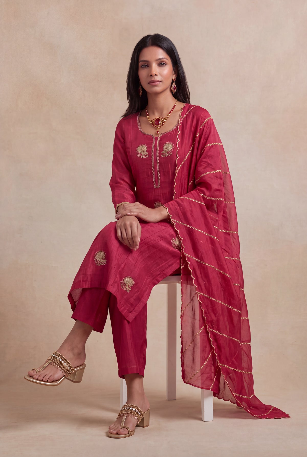 Rani Pink Mul salwar set