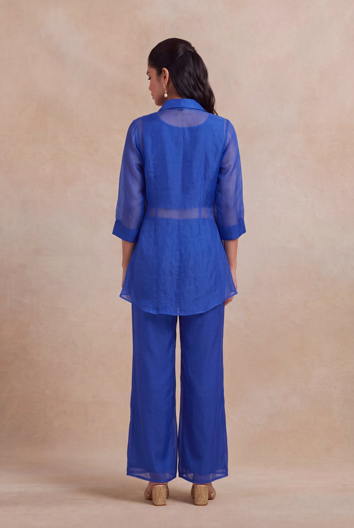 Royal Blue Organza Co-ord Set