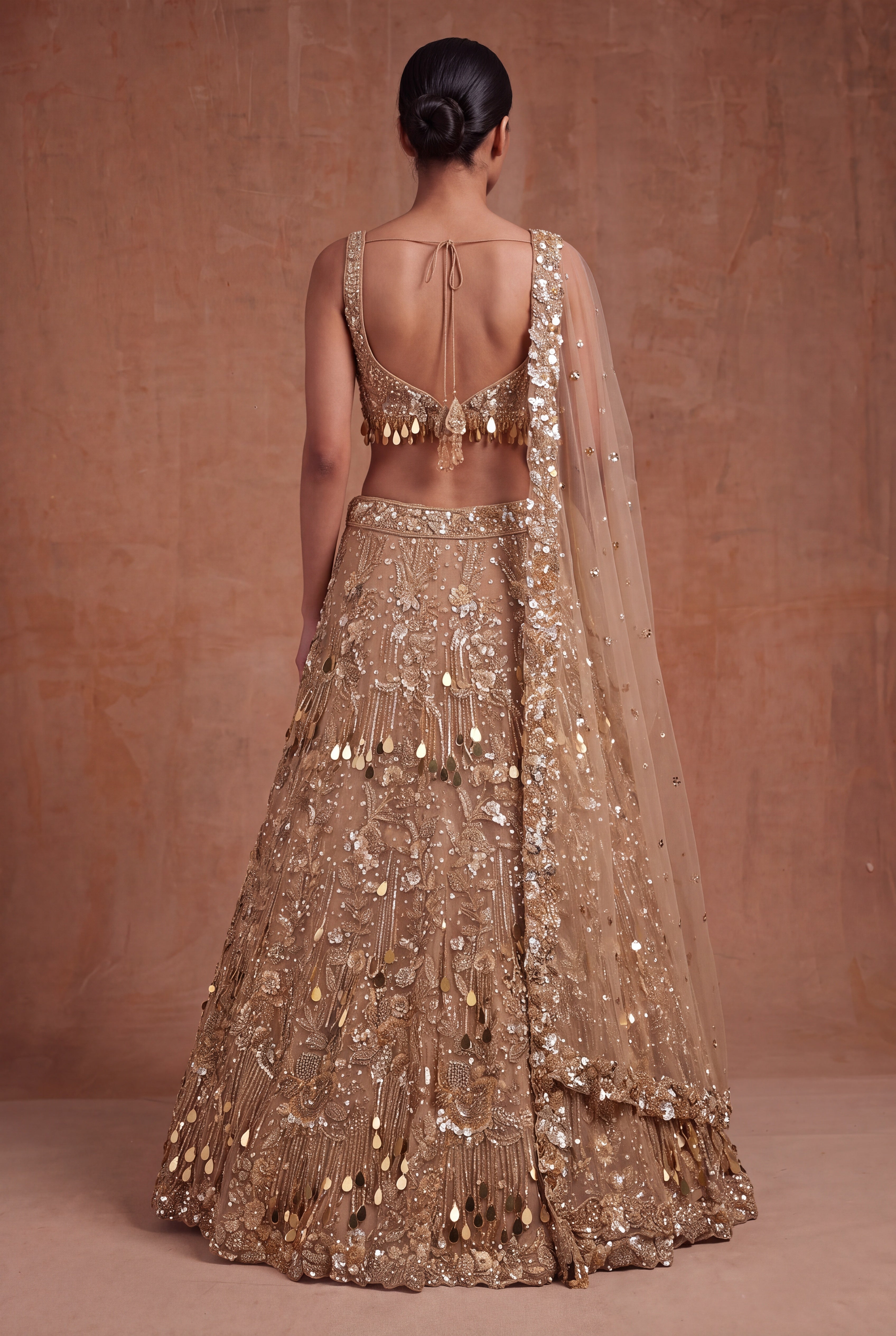 Gold Net Bridal Lehenga