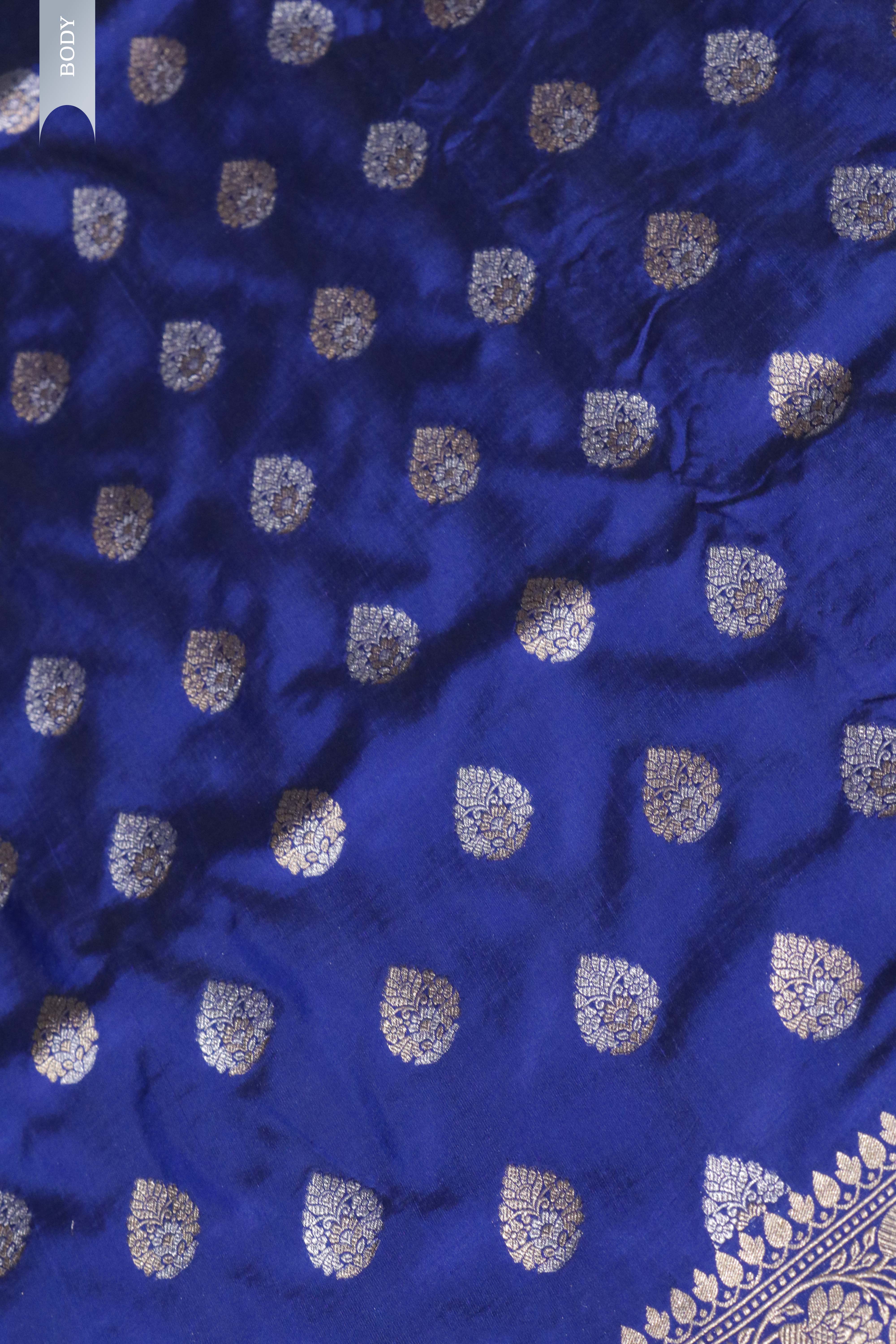 Royal Blue Banarasi Zari Butti Saree