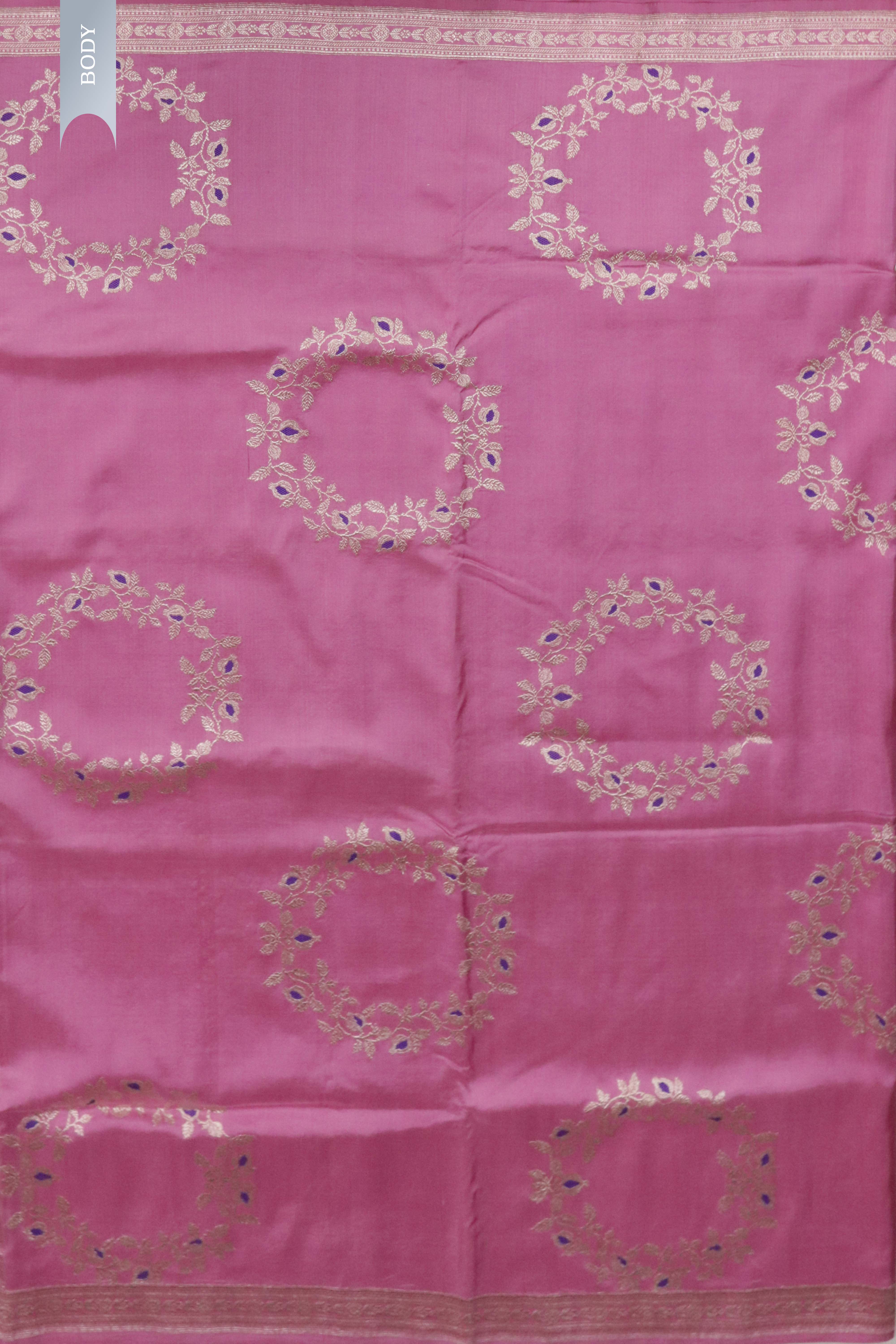 Onion Pink Banarasi Silk Saree