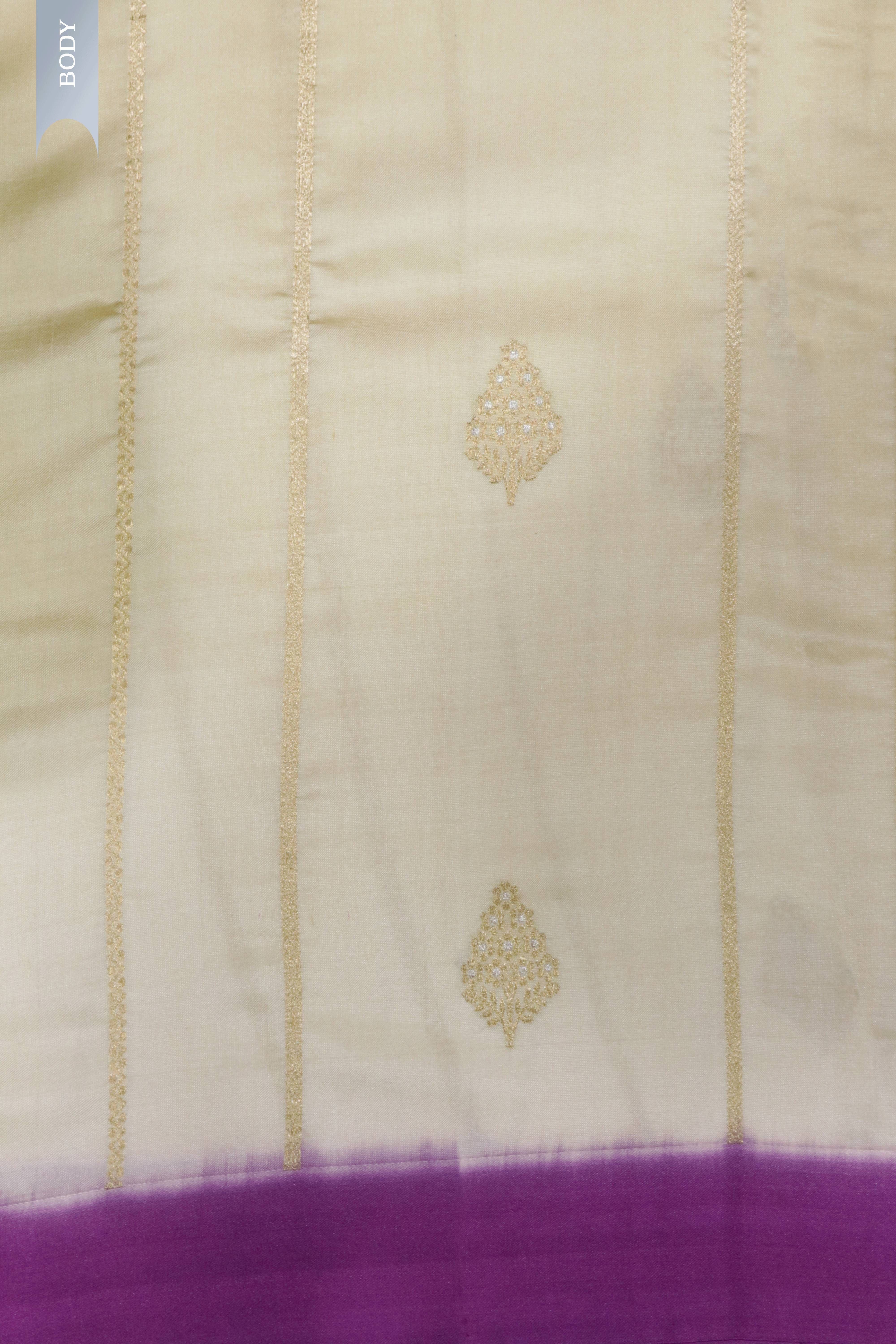 Light Gold & Purple Banarasi Chanderi Silk Saree