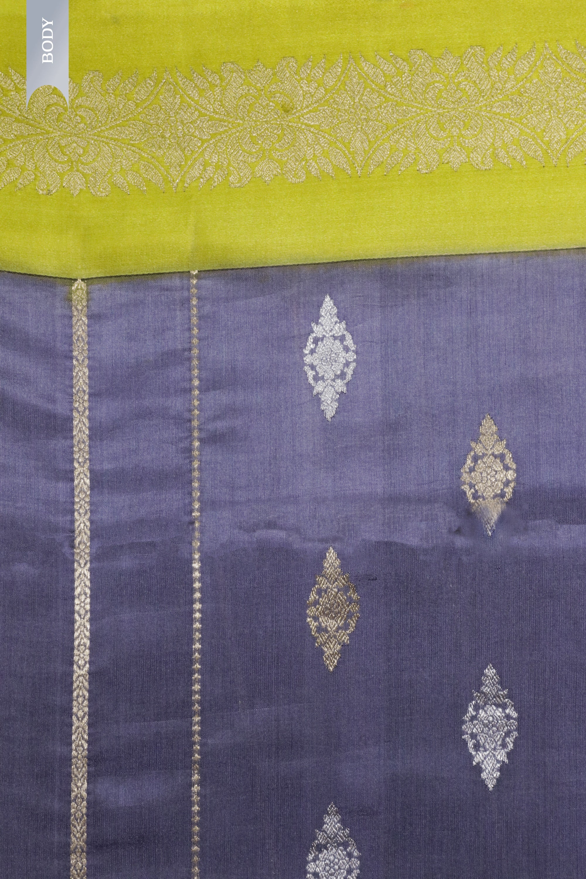 Hash Grey & Olive Banarasi Chanderi Silk Saree