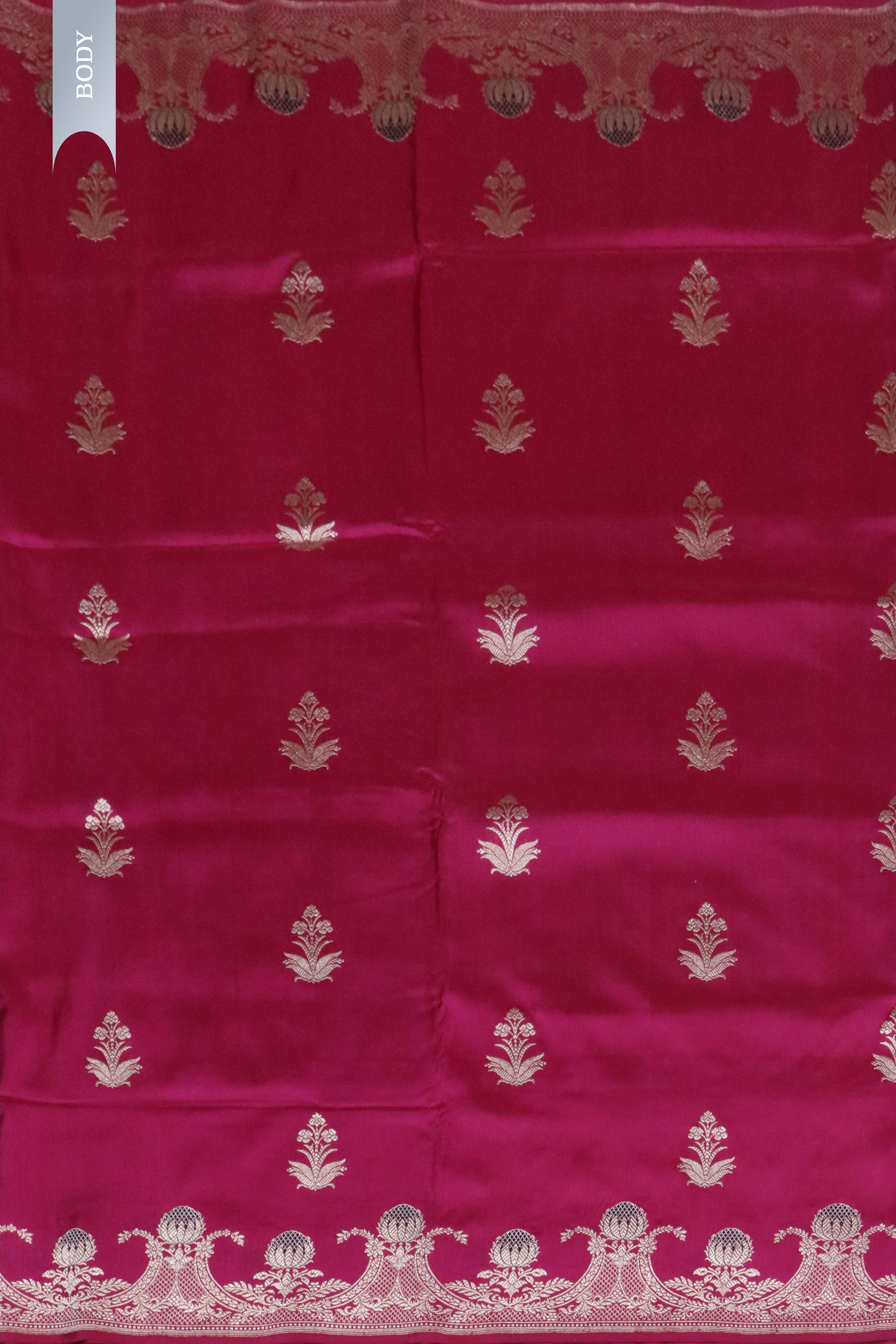 Magenta Pink Banarasi Silk Saree