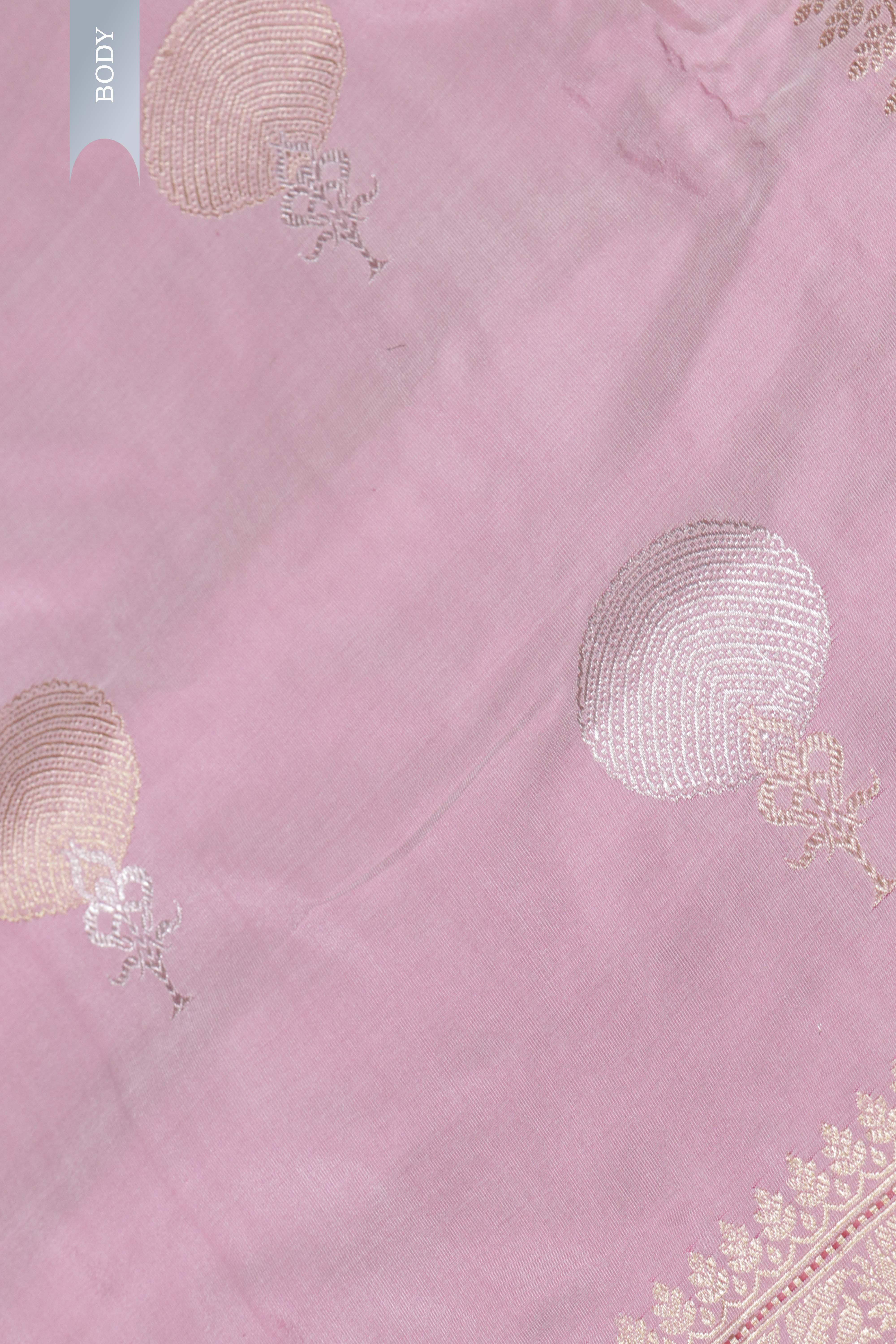 Light Pink Banarasi Zari Silk Saree