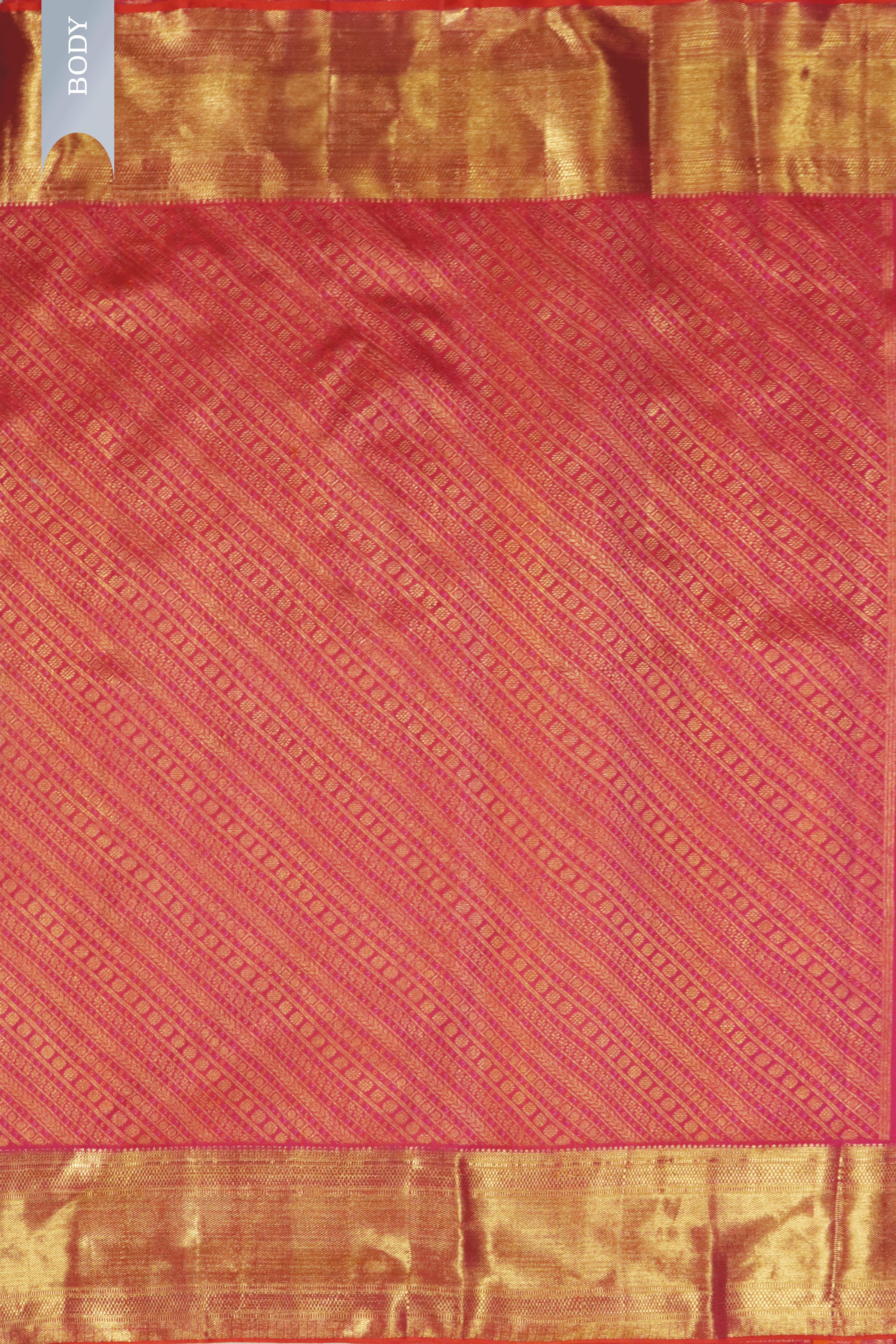 Coral Pink Kanchivaram Silk Saree with Meena Weaving