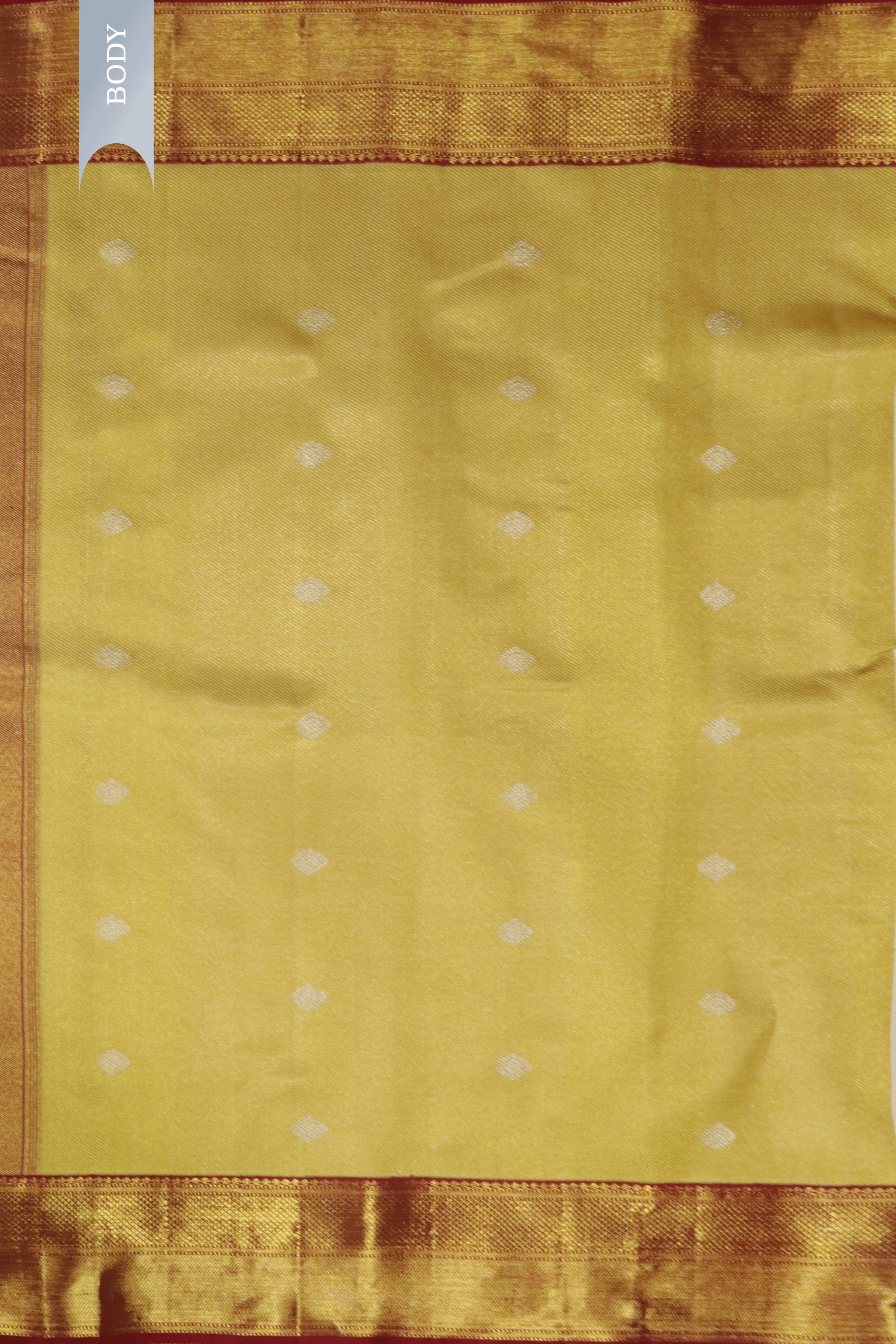 Golden Kanchivaram Silk Saree with Red Border