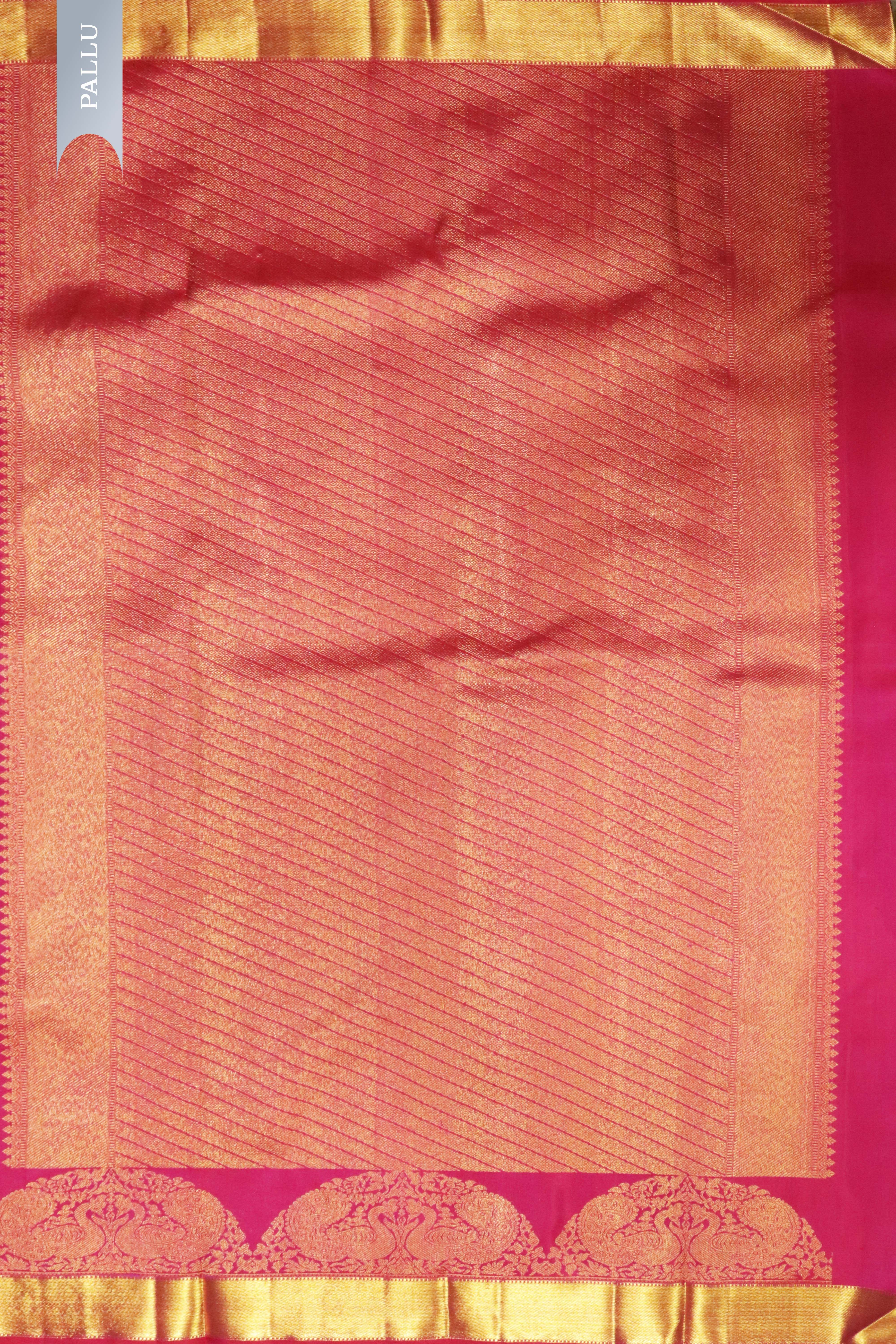 Rani Pink Kanchivaram Silk Saree with Gold Butta