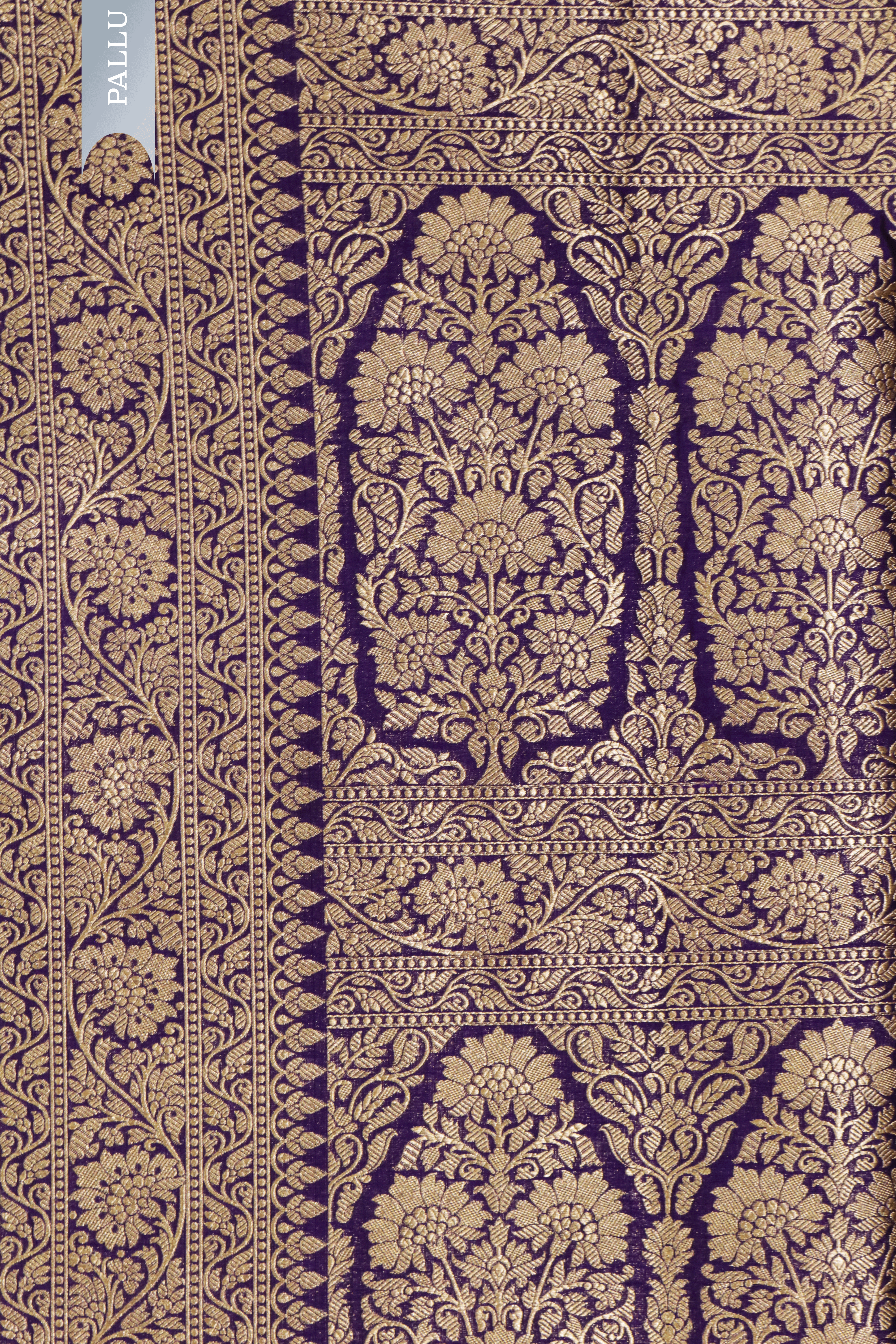 Purple Banarasi Silk Saree with Butti & Zari Border
