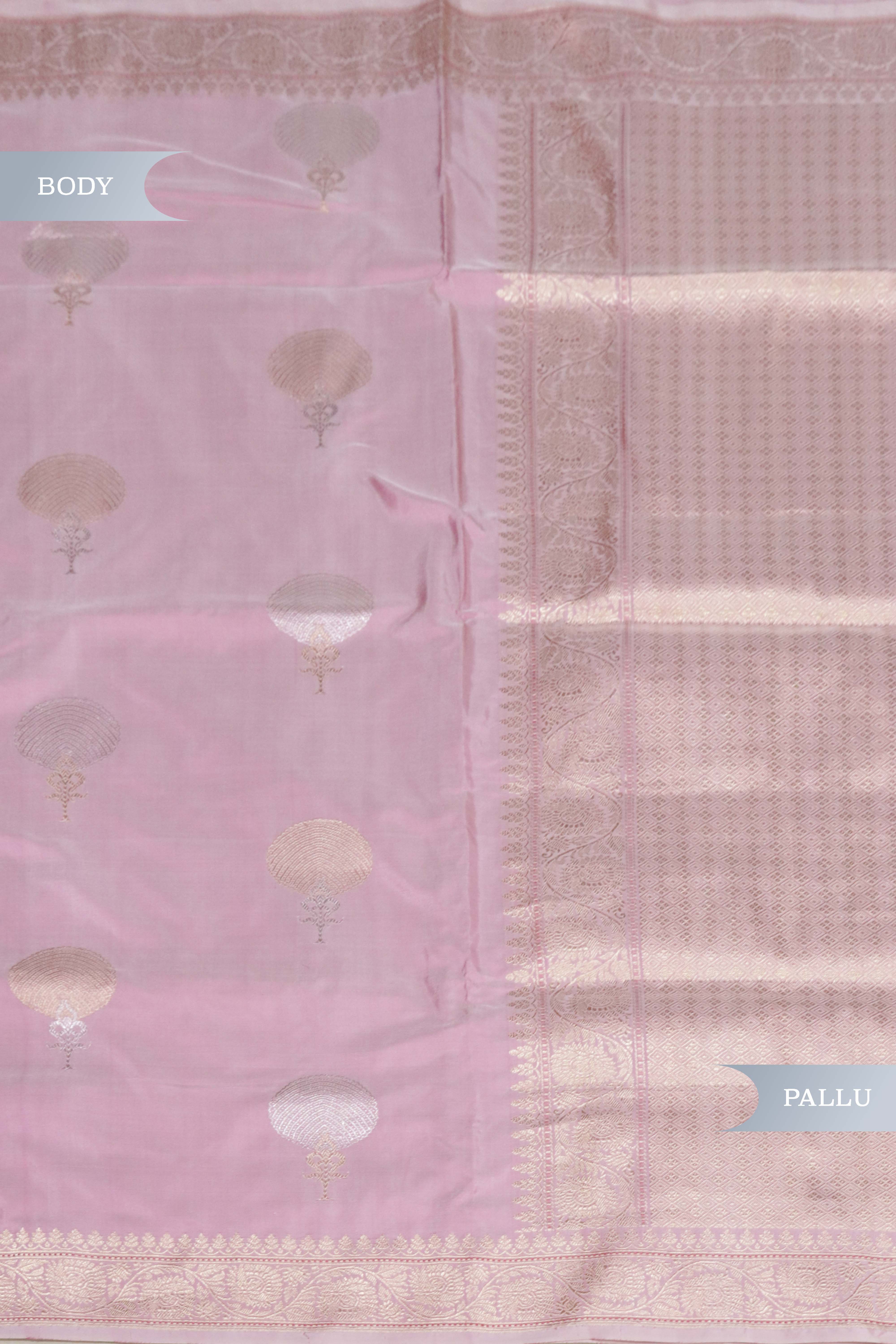 Light Pink Banarasi Zari Silk Saree