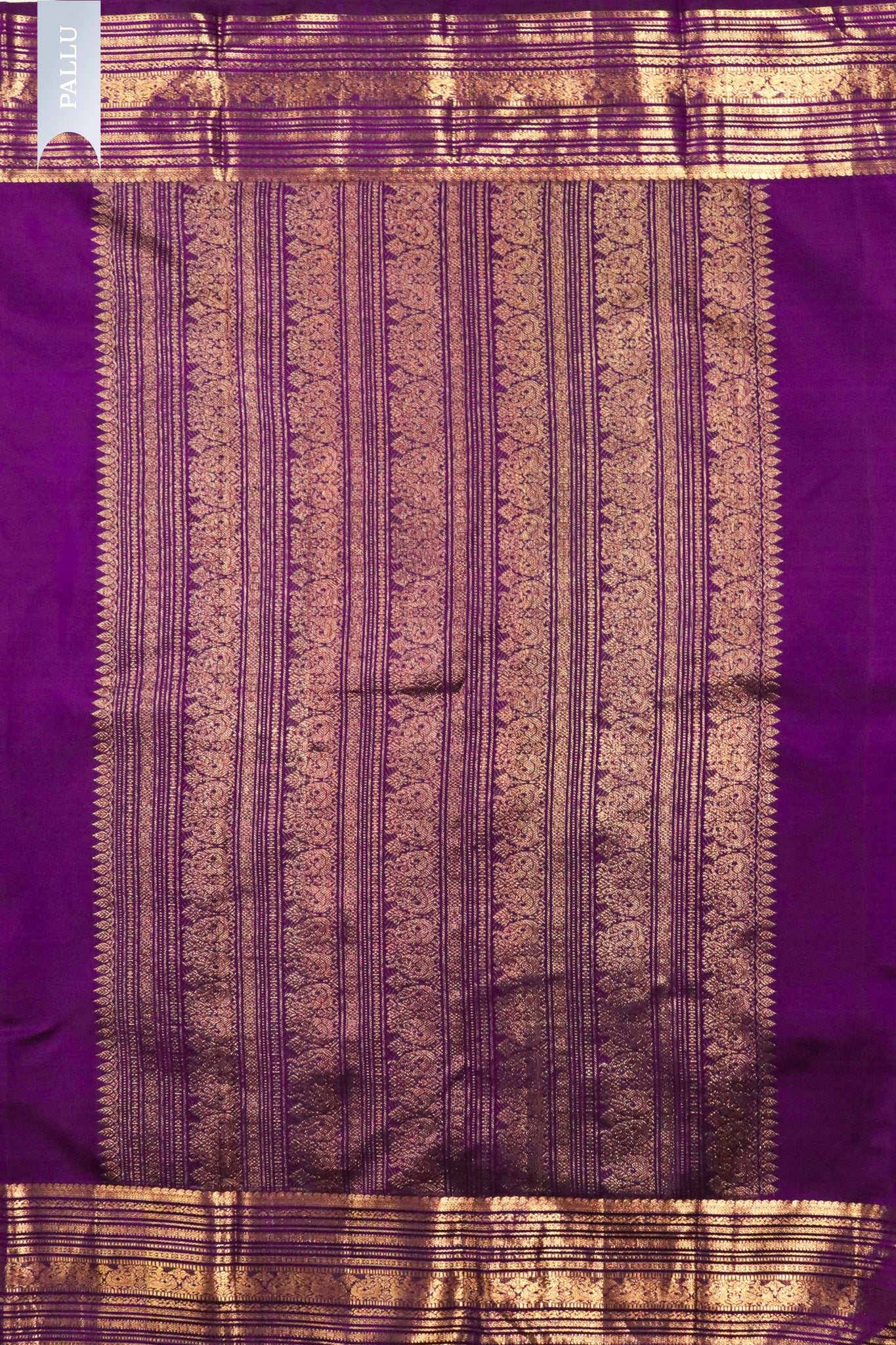 Purple Kanchivaram Silk Saree with Zari Butti