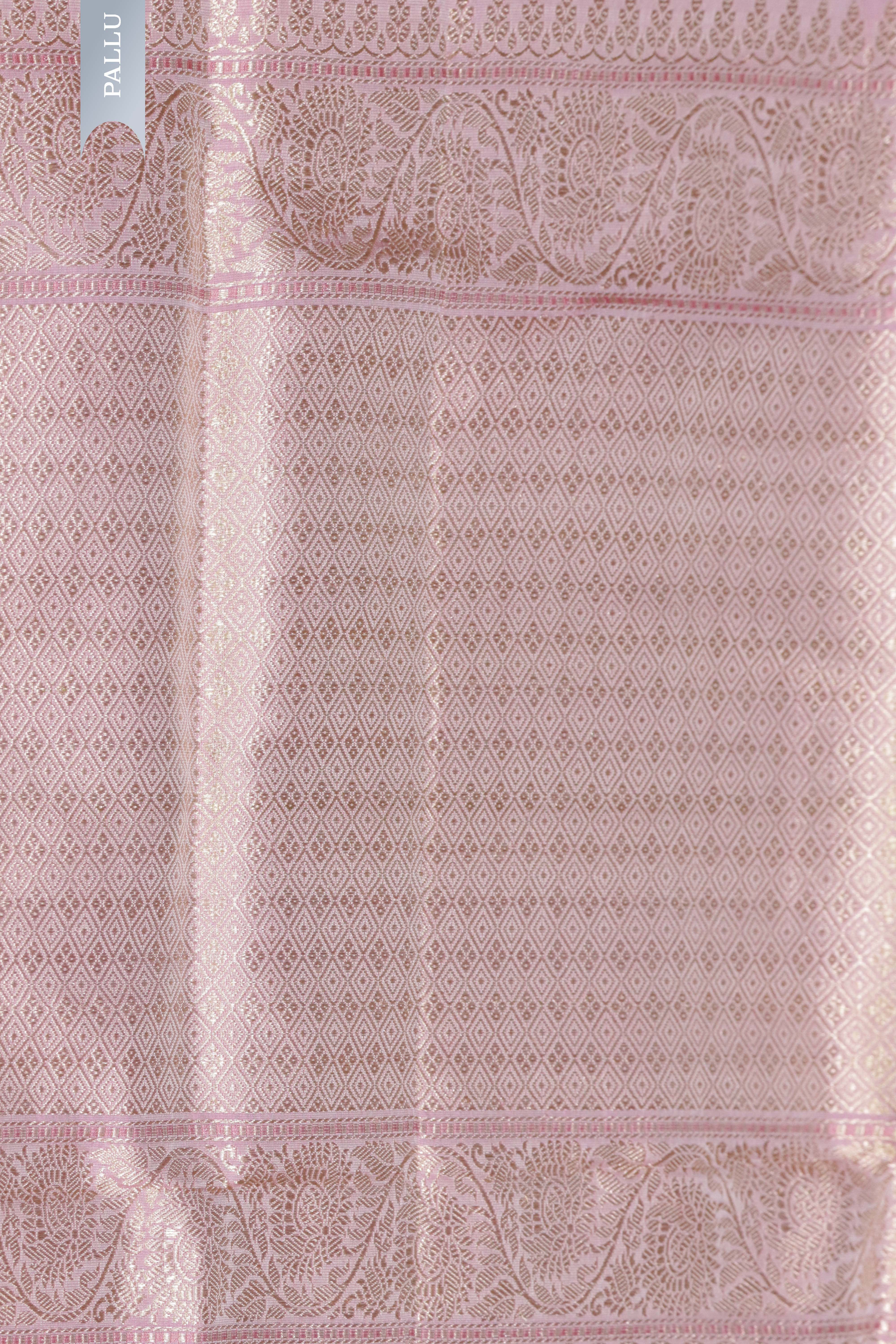 Light Pink Banarasi Zari Silk Saree