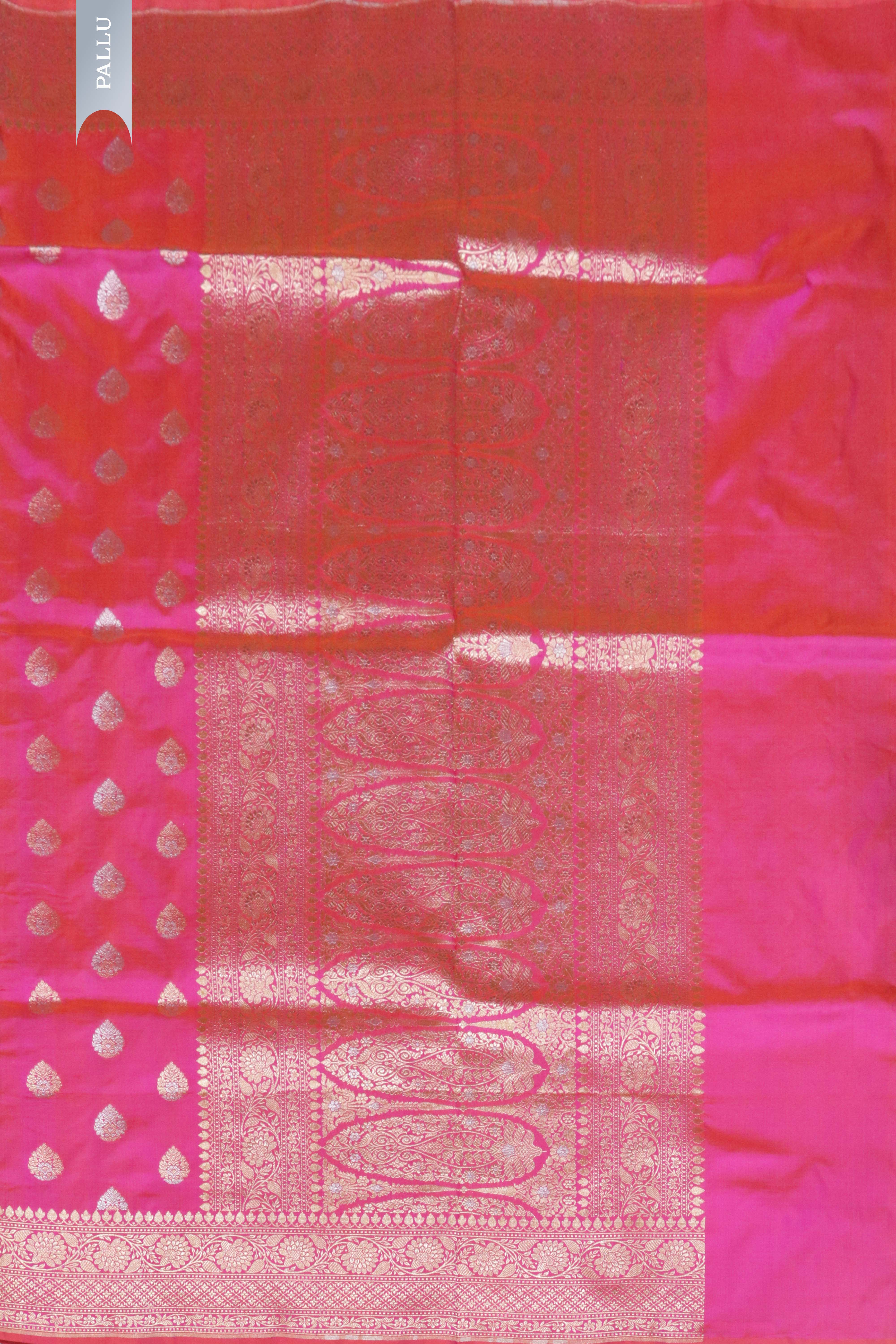 Rani Pink Banarasi Silk Zari Butti Saree