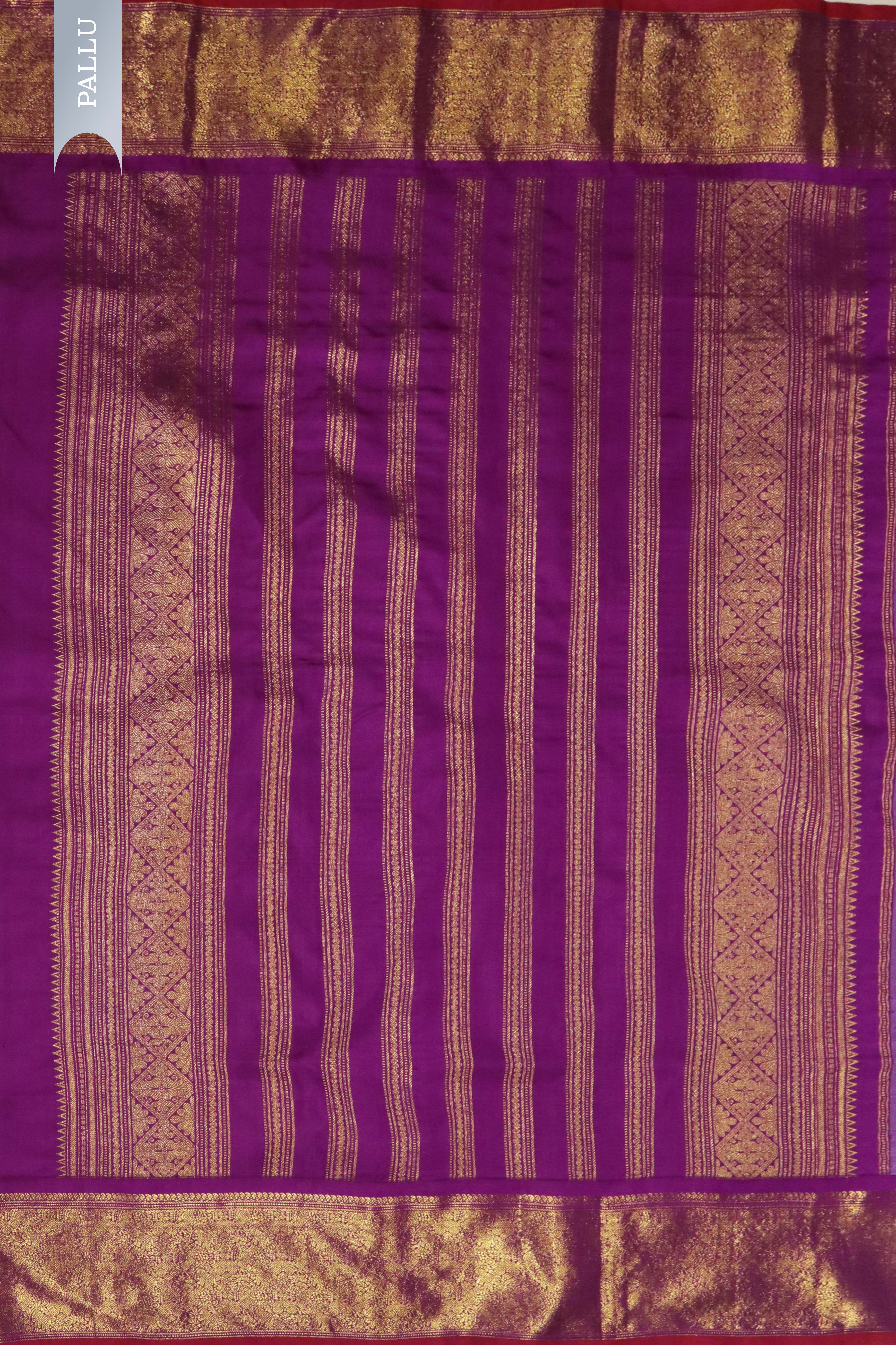 Sea Blue Kanchivaram Silk Saree with Contrast Border