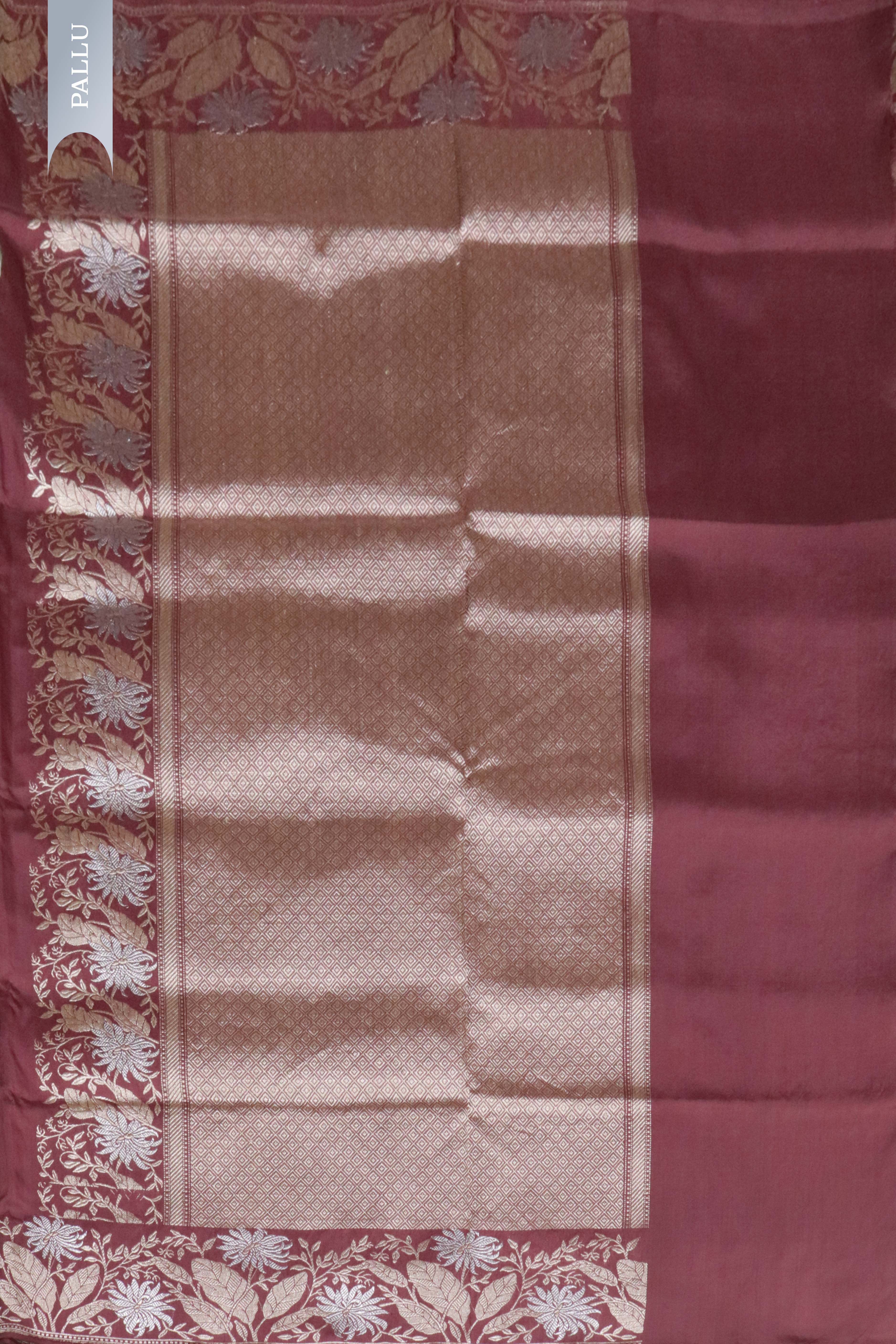 Brown Banarasi Silk Saree with Fancy Zari Borde