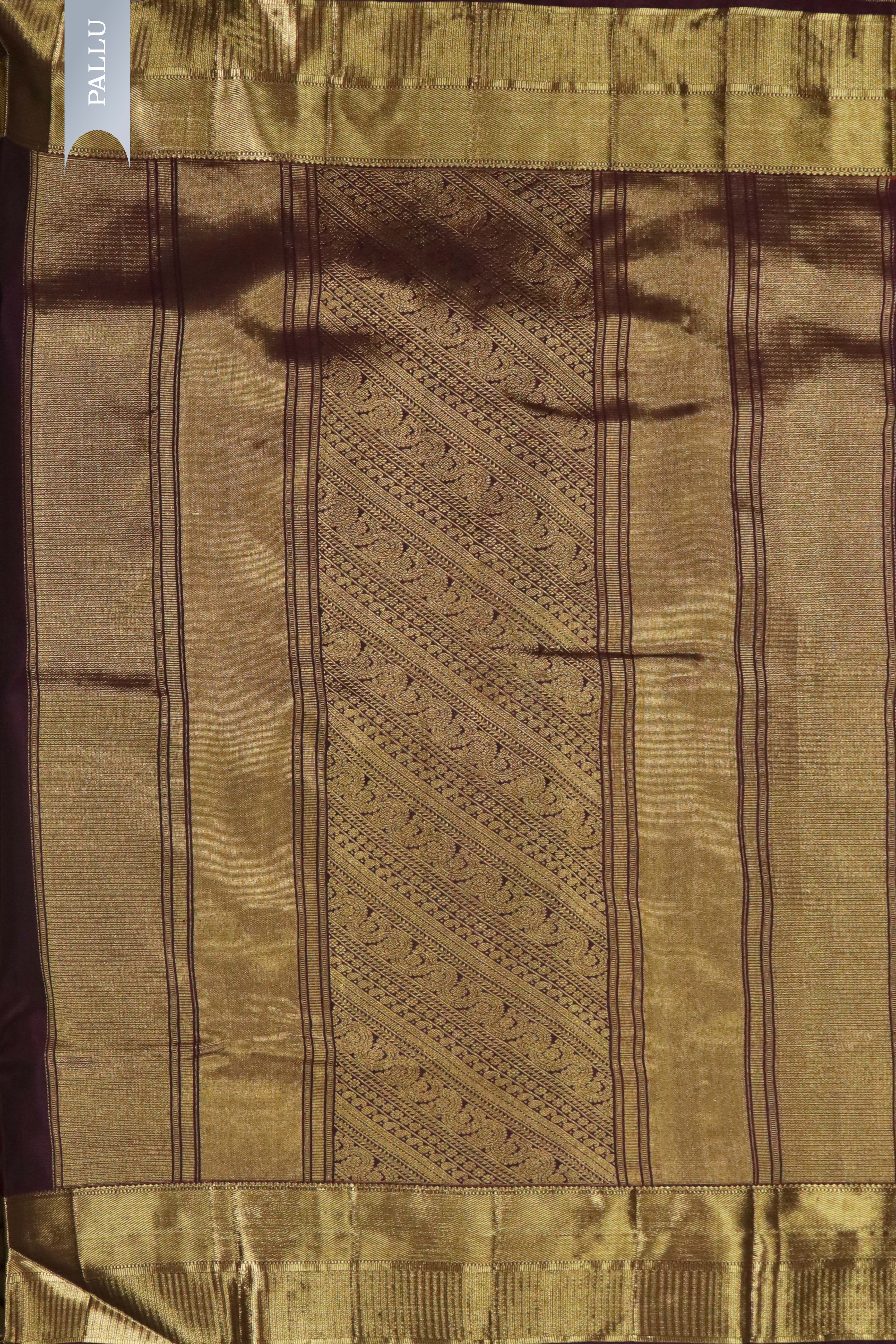 Rust Orange Kanchivaram Silk Saree with Zari Butti and Contrast Pallu