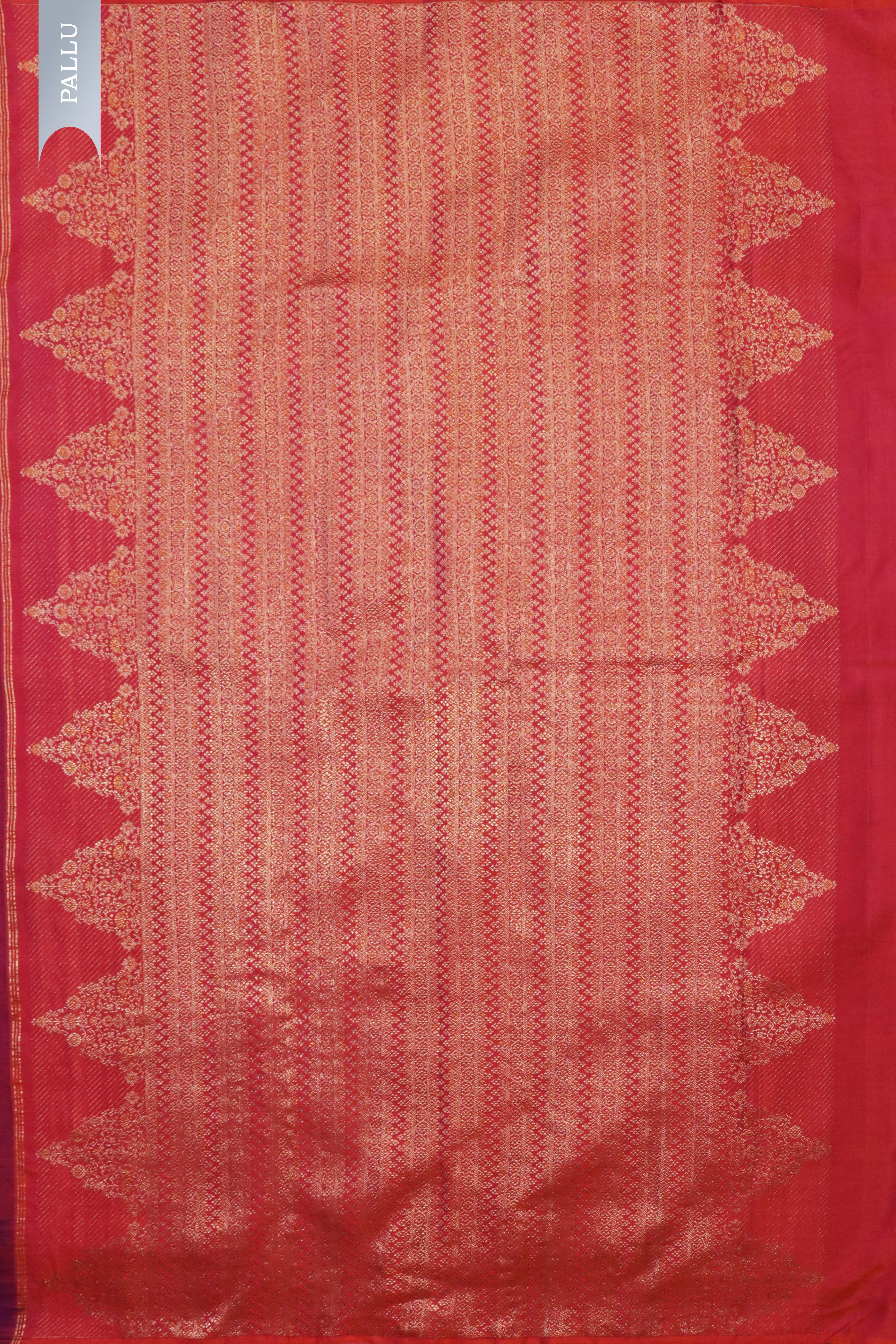 Purple Kanchivaram Silk Saree with Striped Weave