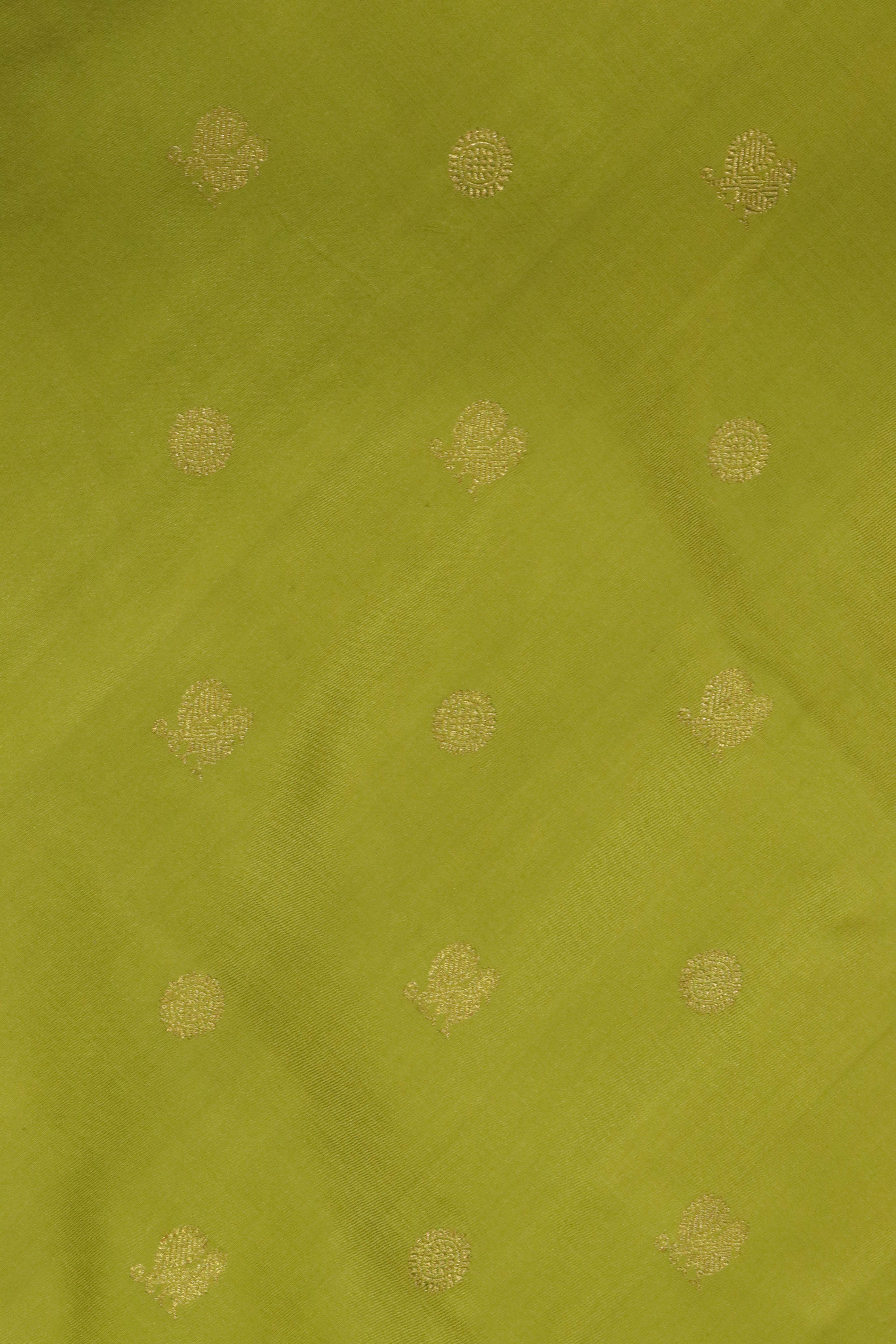 Pista Green Kanchivaram Silk Saree with Contrast Bottle Green Border