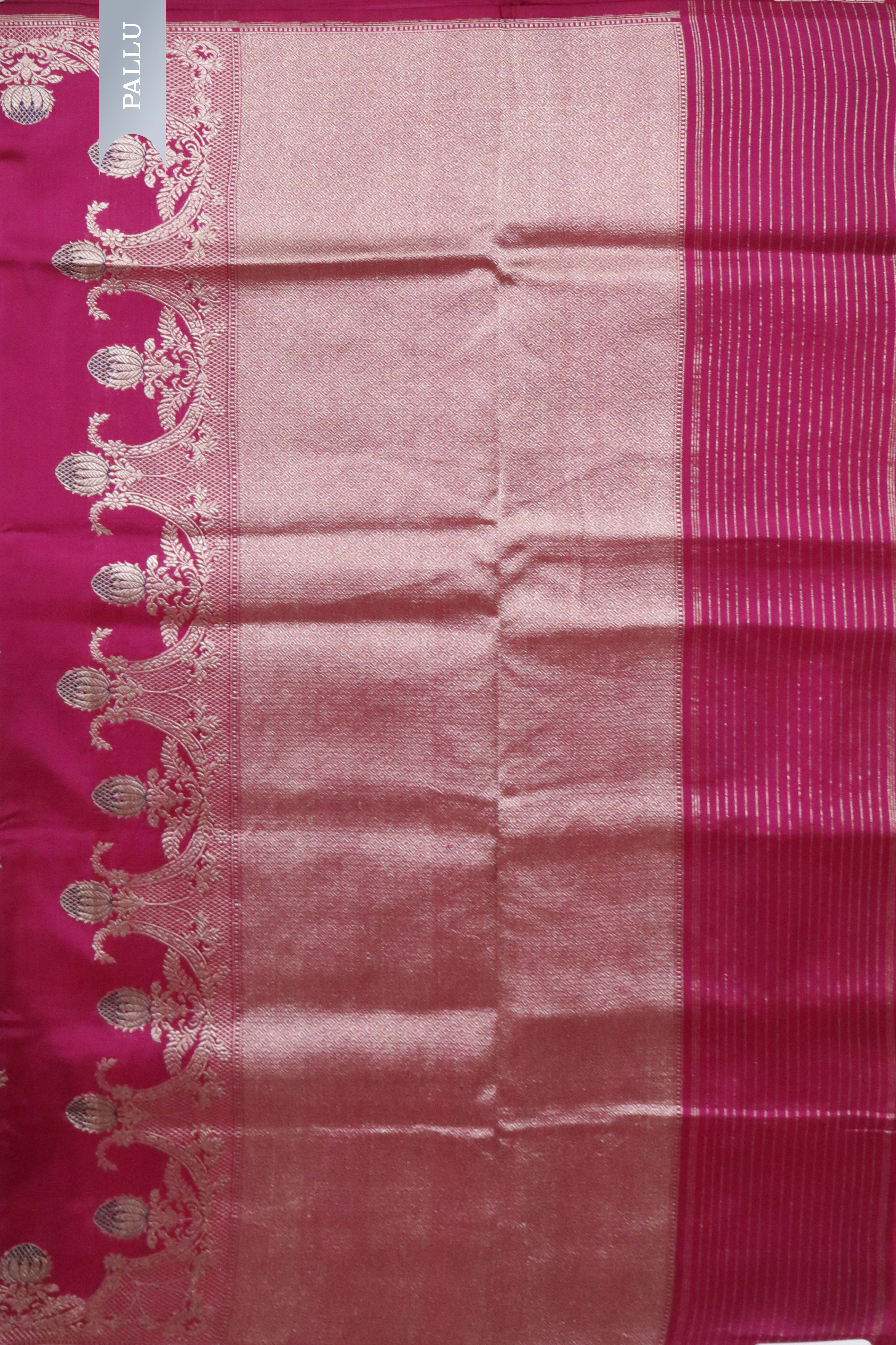 Magenta Pink Banarasi Silk Saree