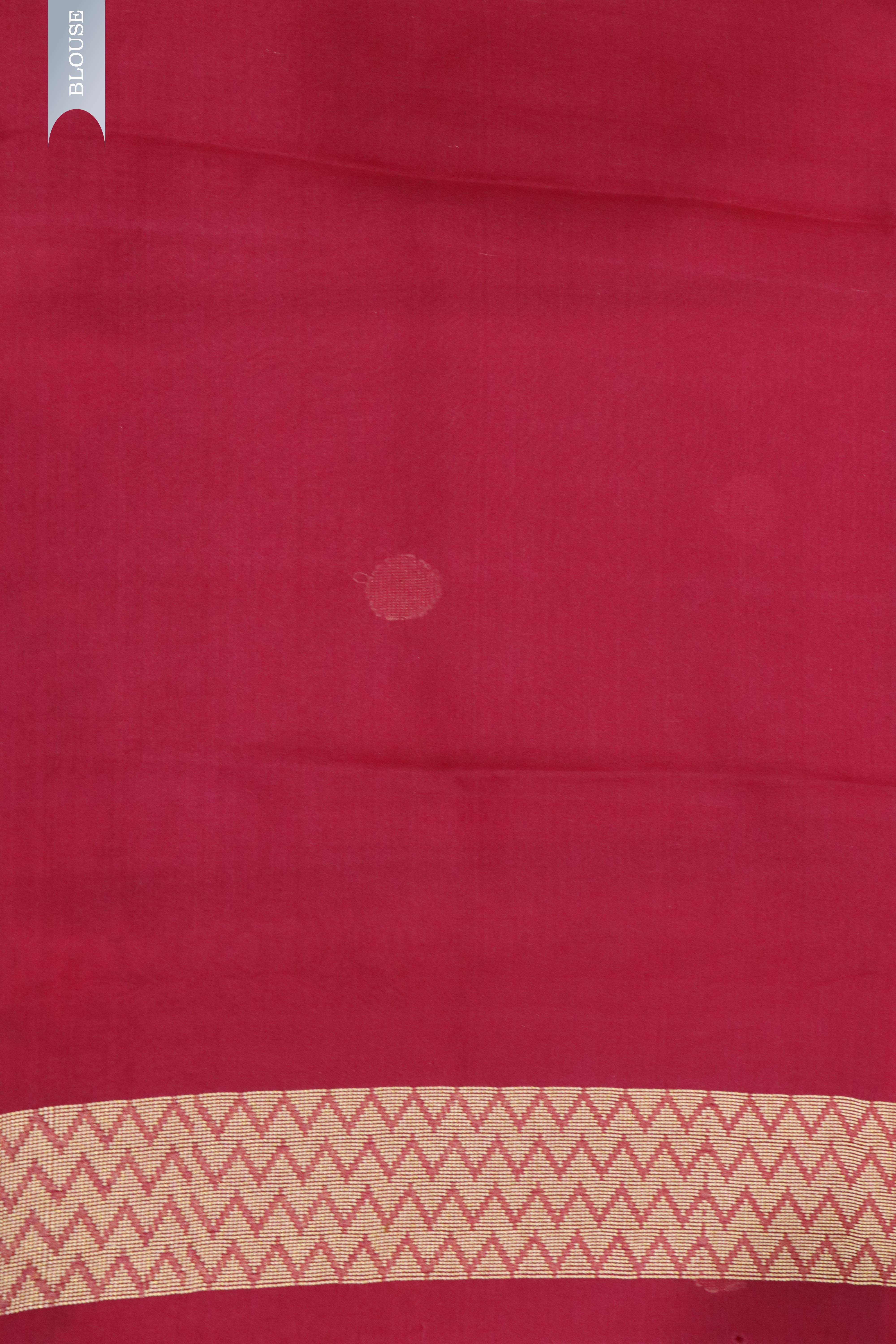 Tomato Pink Banarasi Kora Silk Saree with Multicolor Zari Weaving
