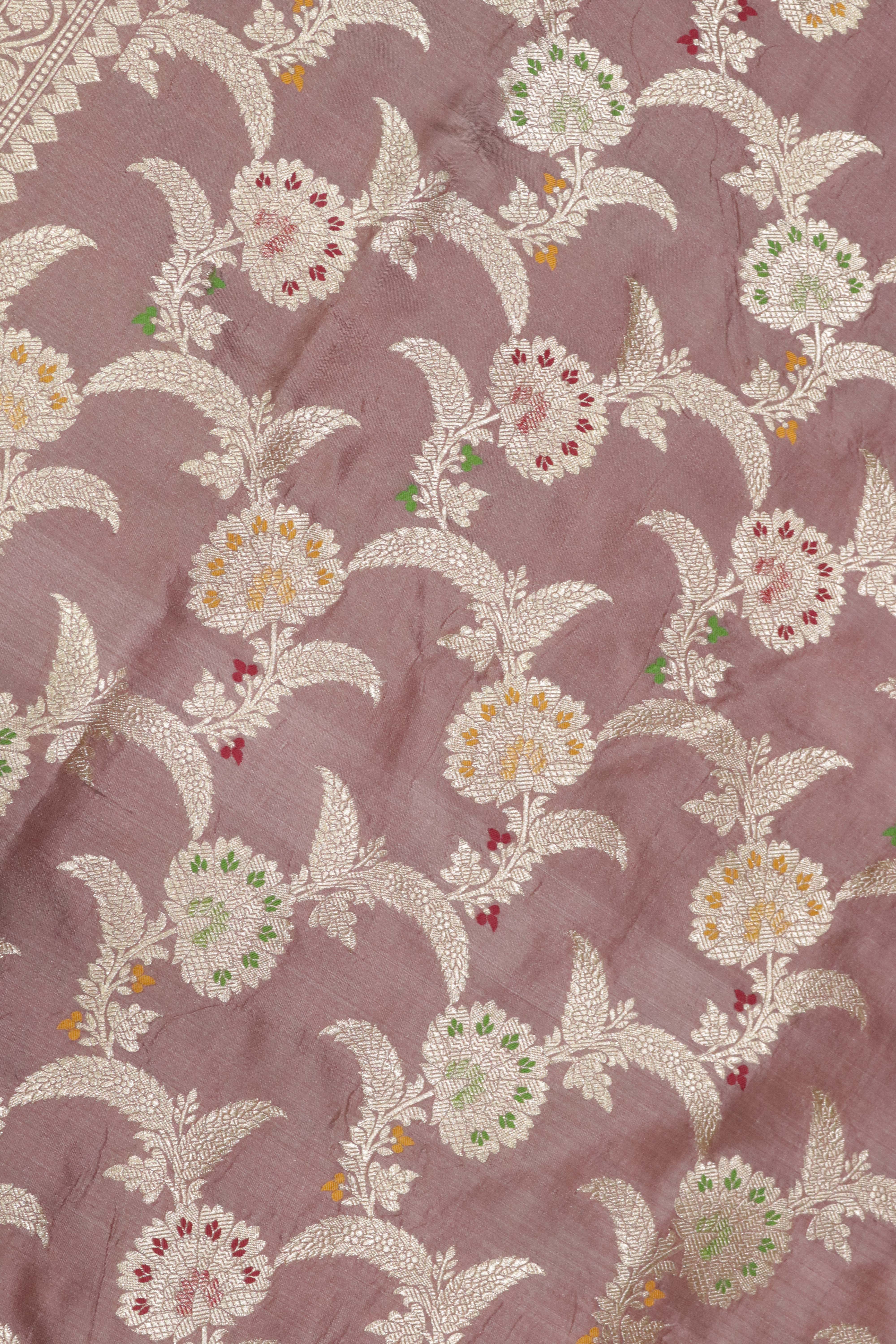Brown Banarasi Meenakari Zari Saree