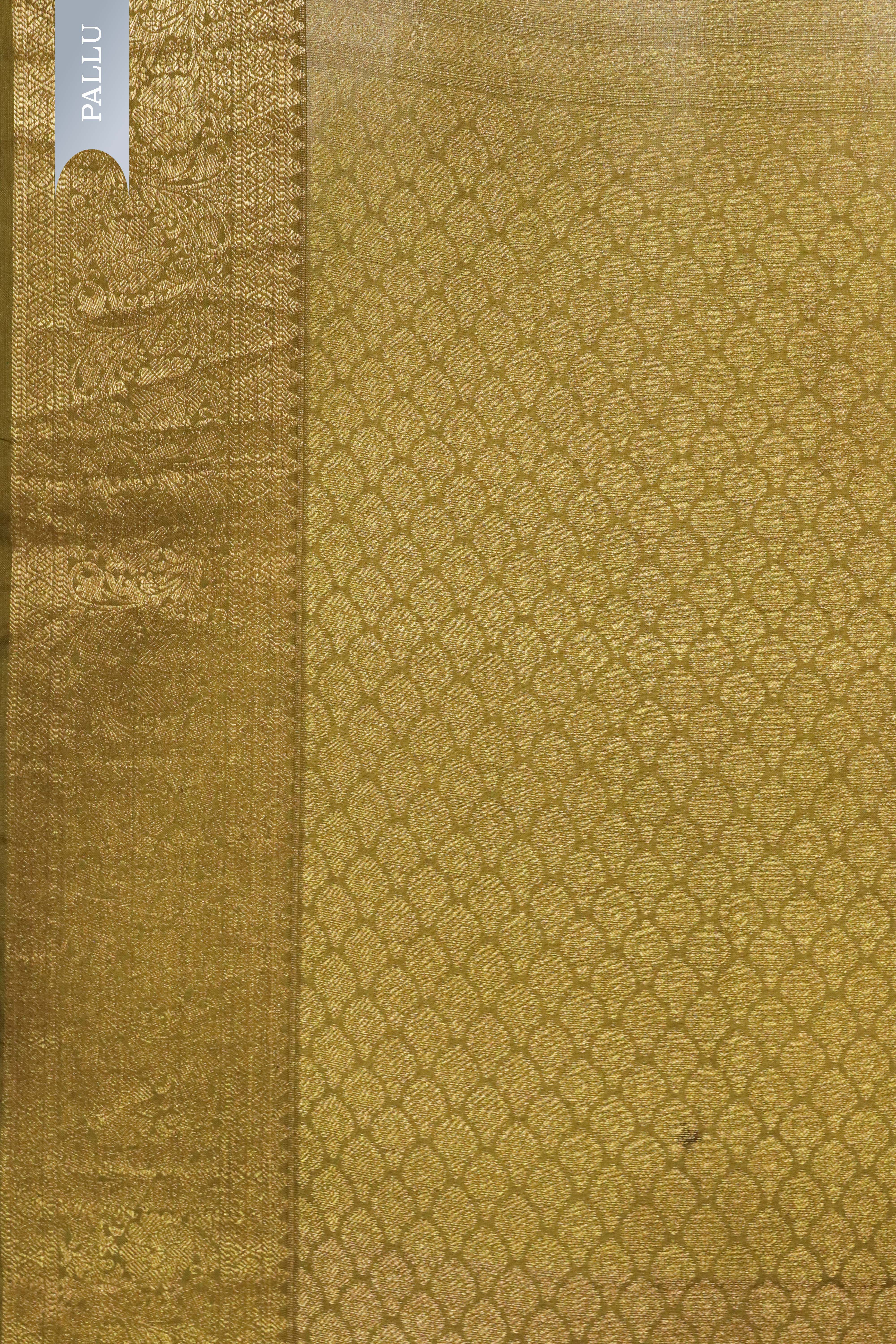 Yellow Printed Silk Saree with Zari Border