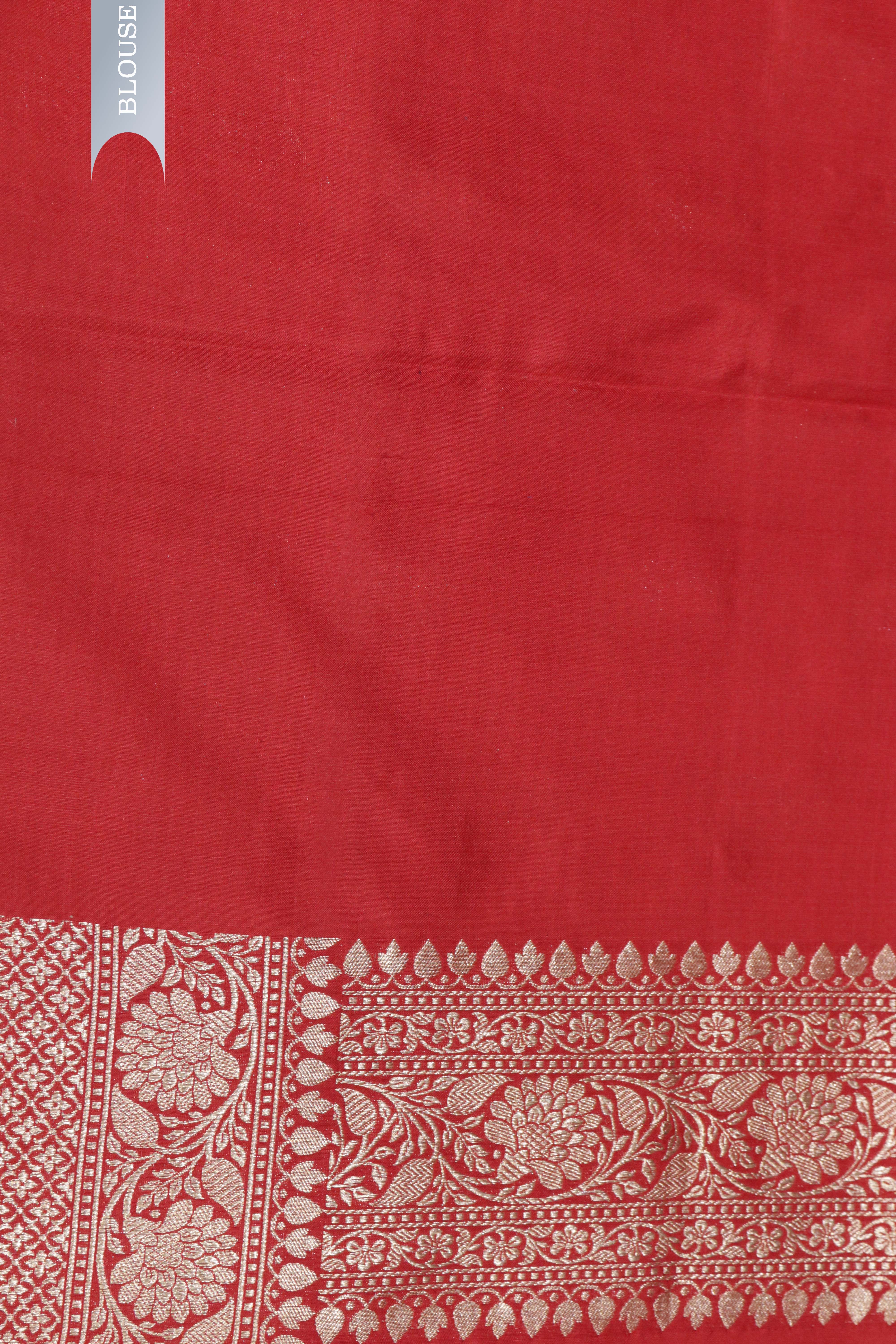 Rust Banarasi Zari Butti Silk Saree