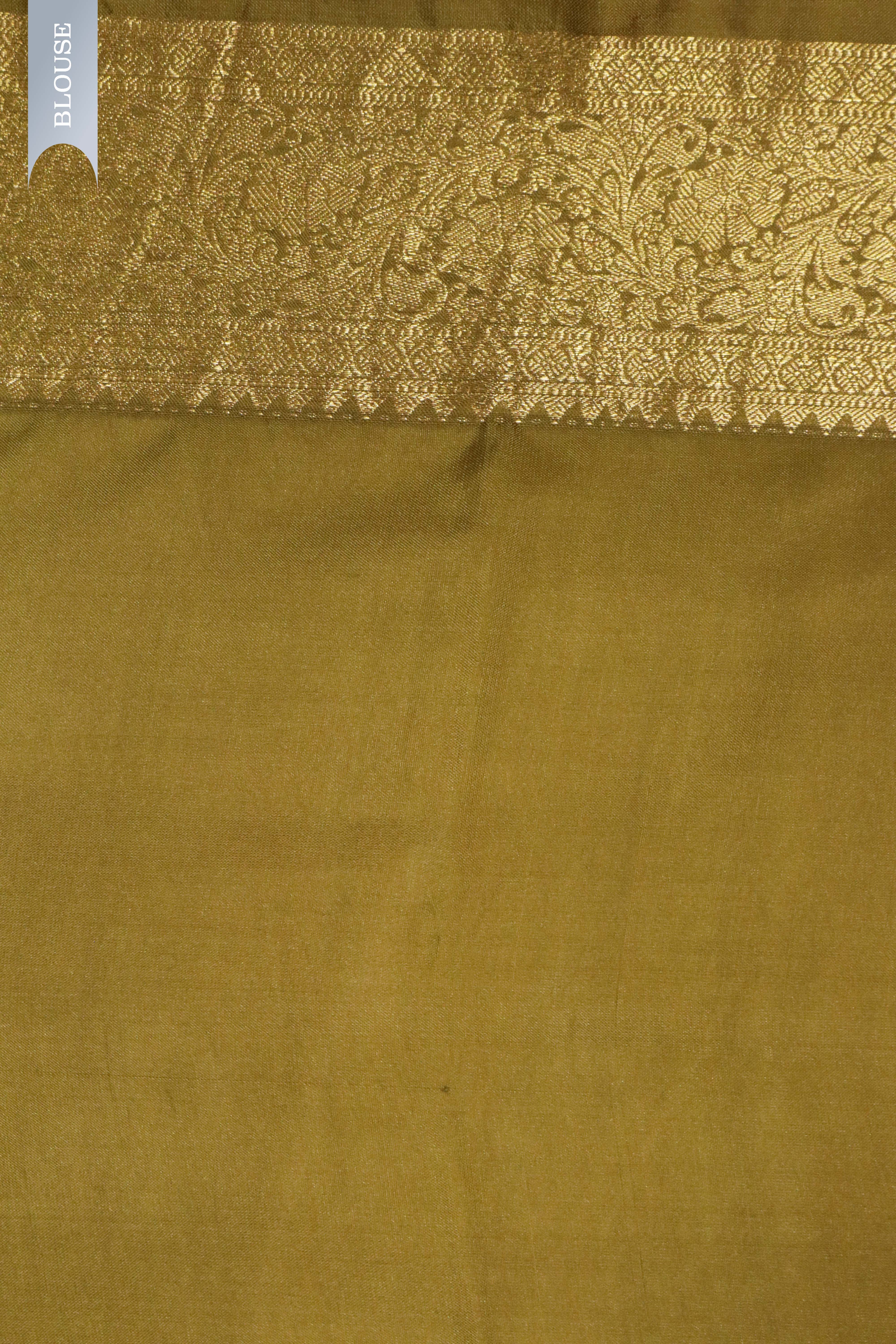 Yellow Printed Silk Saree with Zari Border