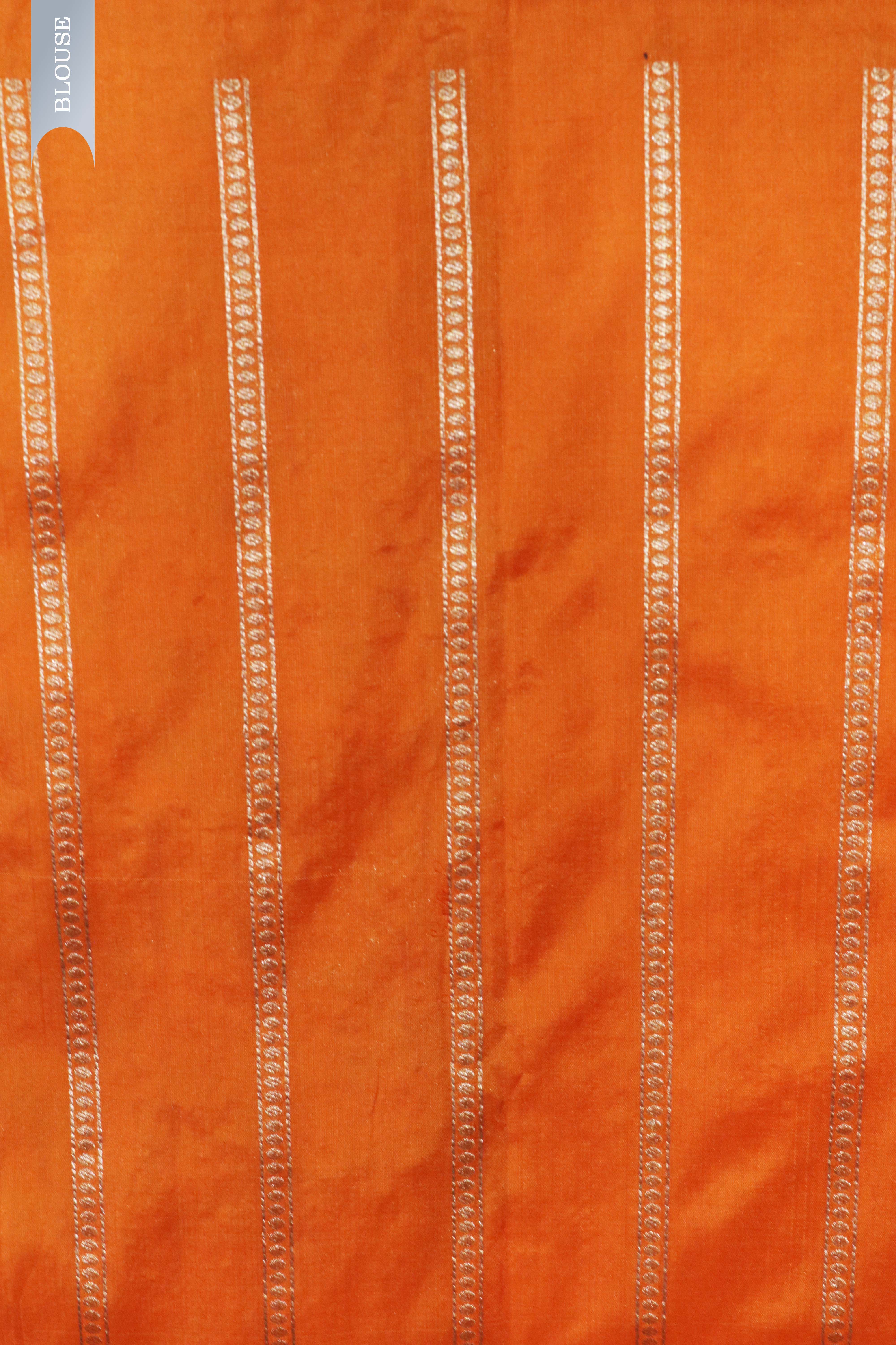 Orange Banarasi Silk Saree with Zari Jaal