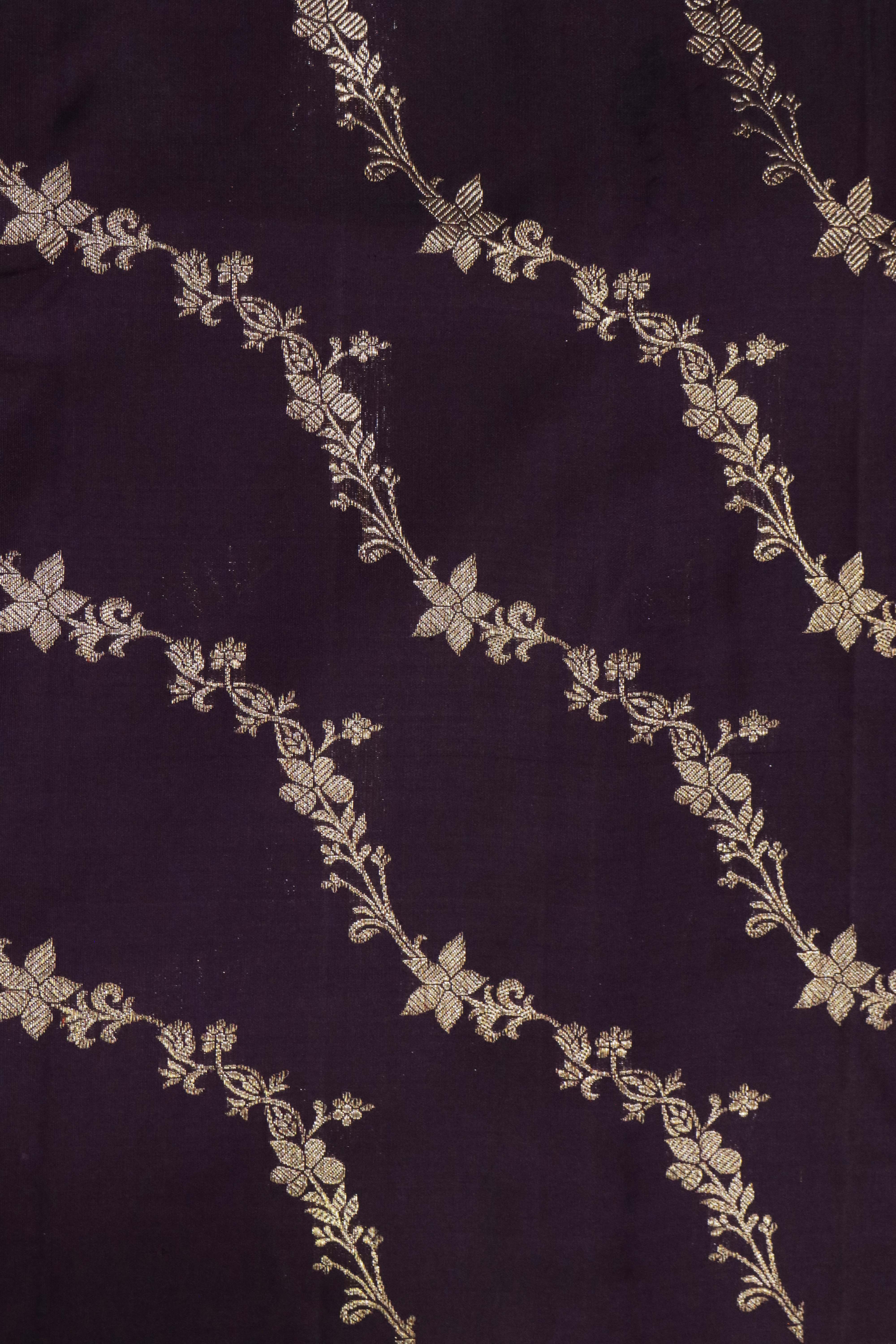 Wine Kanchivaram Silk Saree with Zari Stripes and Fancy Border