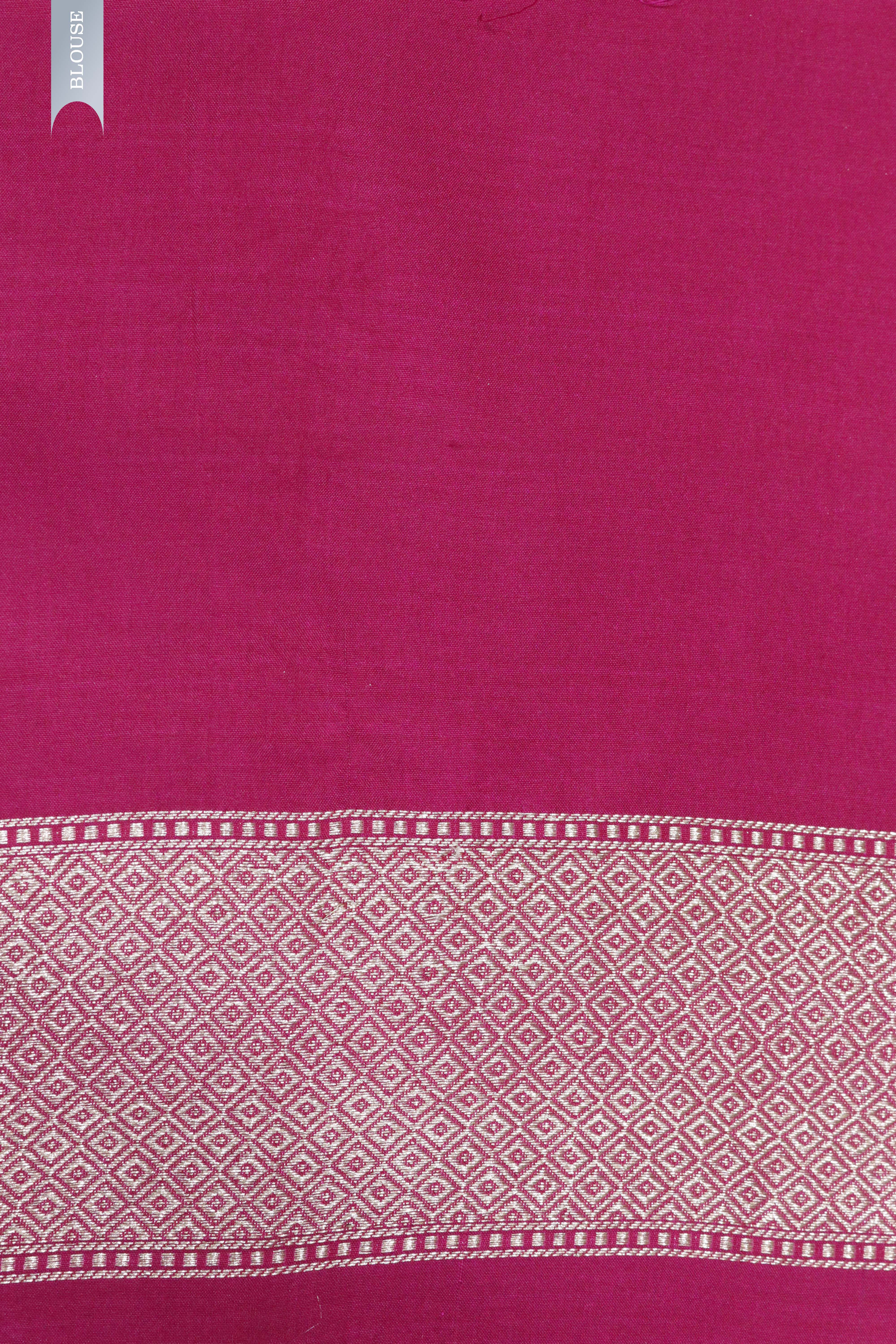Magenta Pink Banarasi Silk Saree