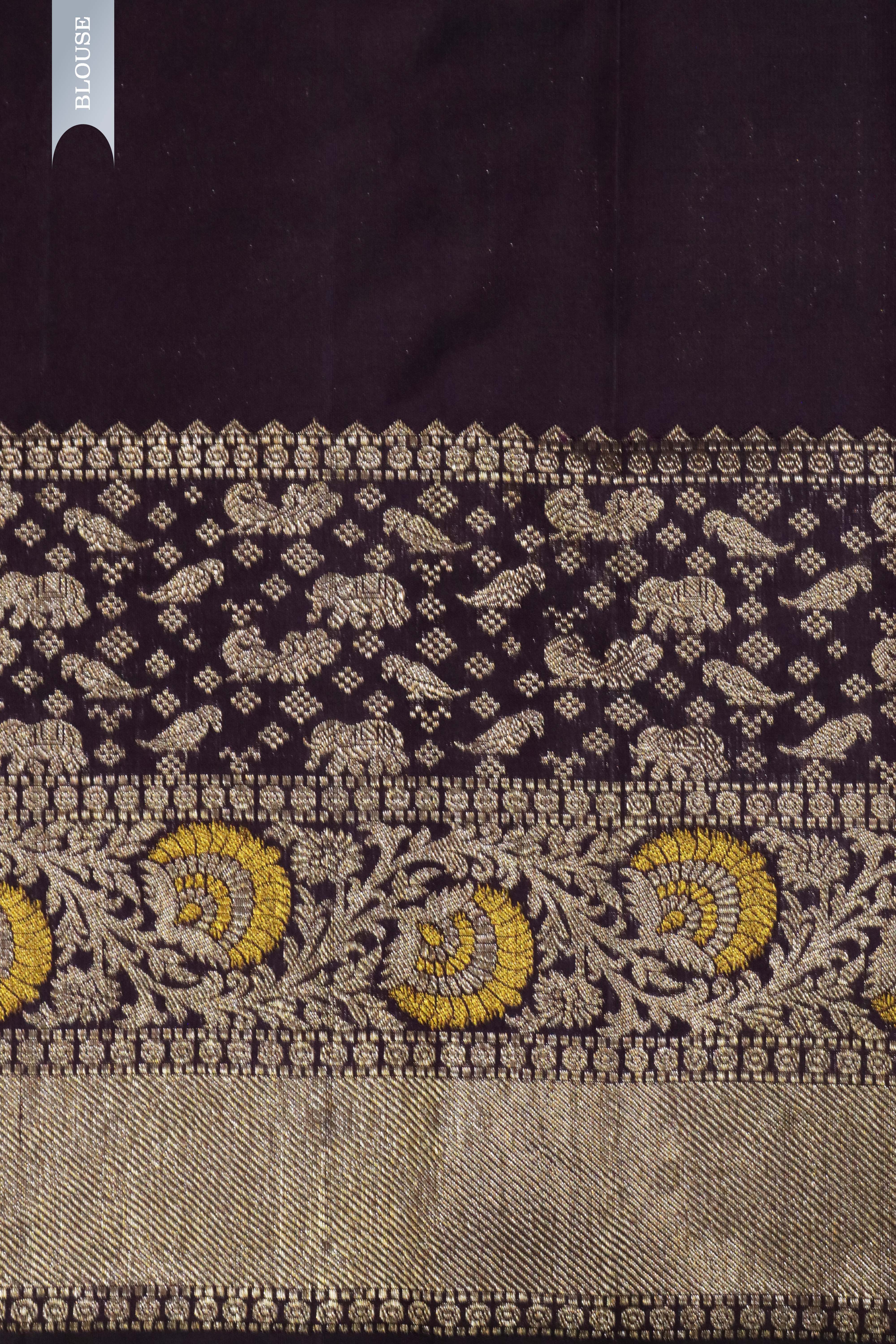 Wine Kanchivaram Silk Saree with Zari Stripes and Fancy Border