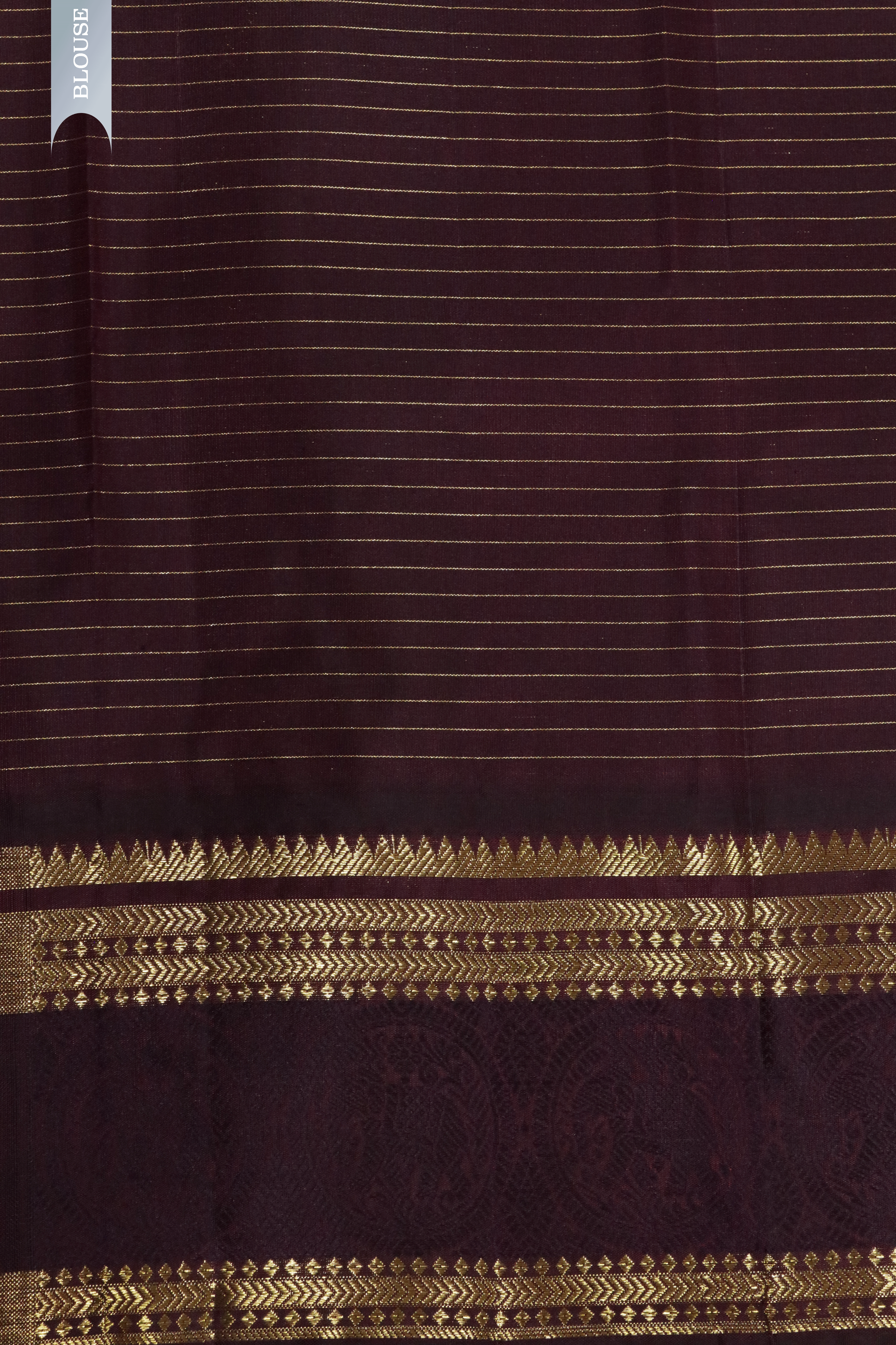 Coral Orange Kanchivaram Silk Saree with Brown Border
