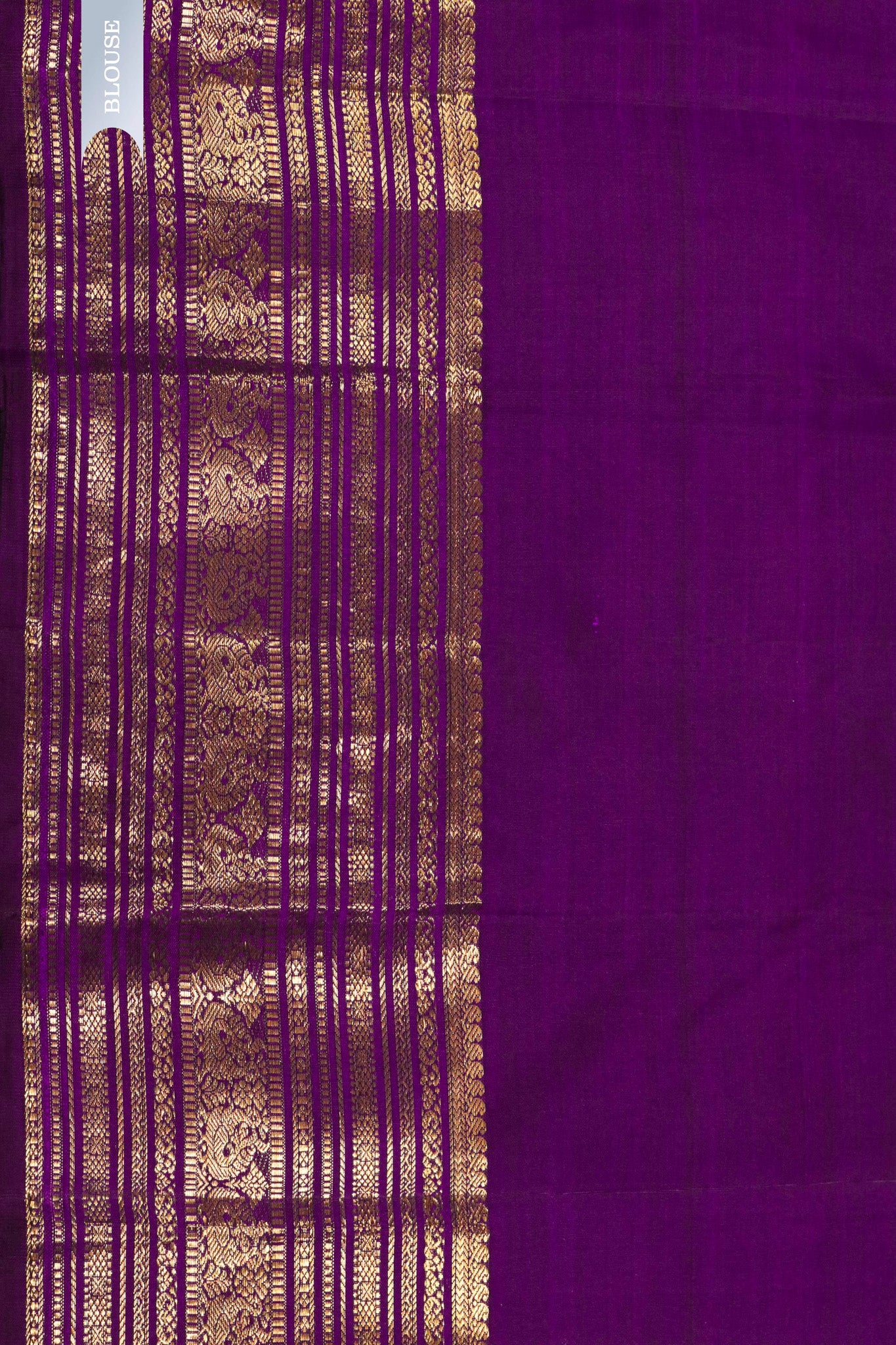 Purple Kanchivaram Silk Saree with Zari Butti